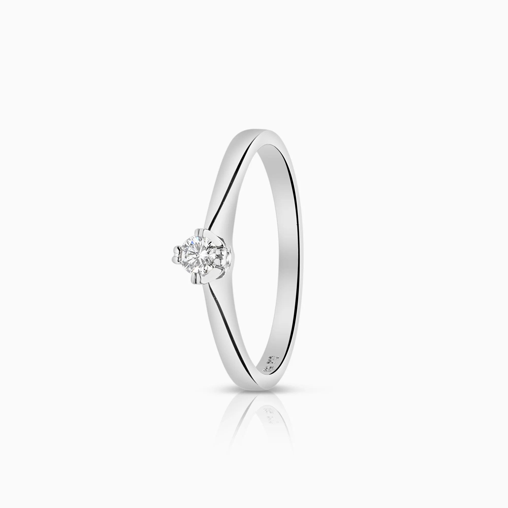 Solitaire Ring 0.09ct 18K White Gold