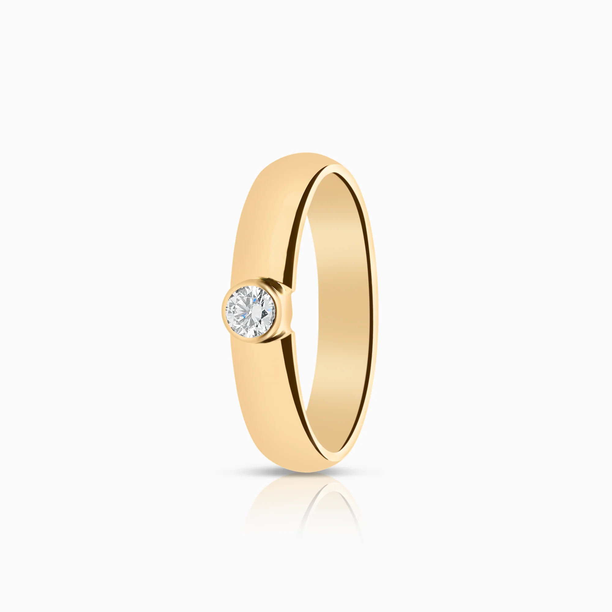 Solitaire ring 0.10ct 18K gold