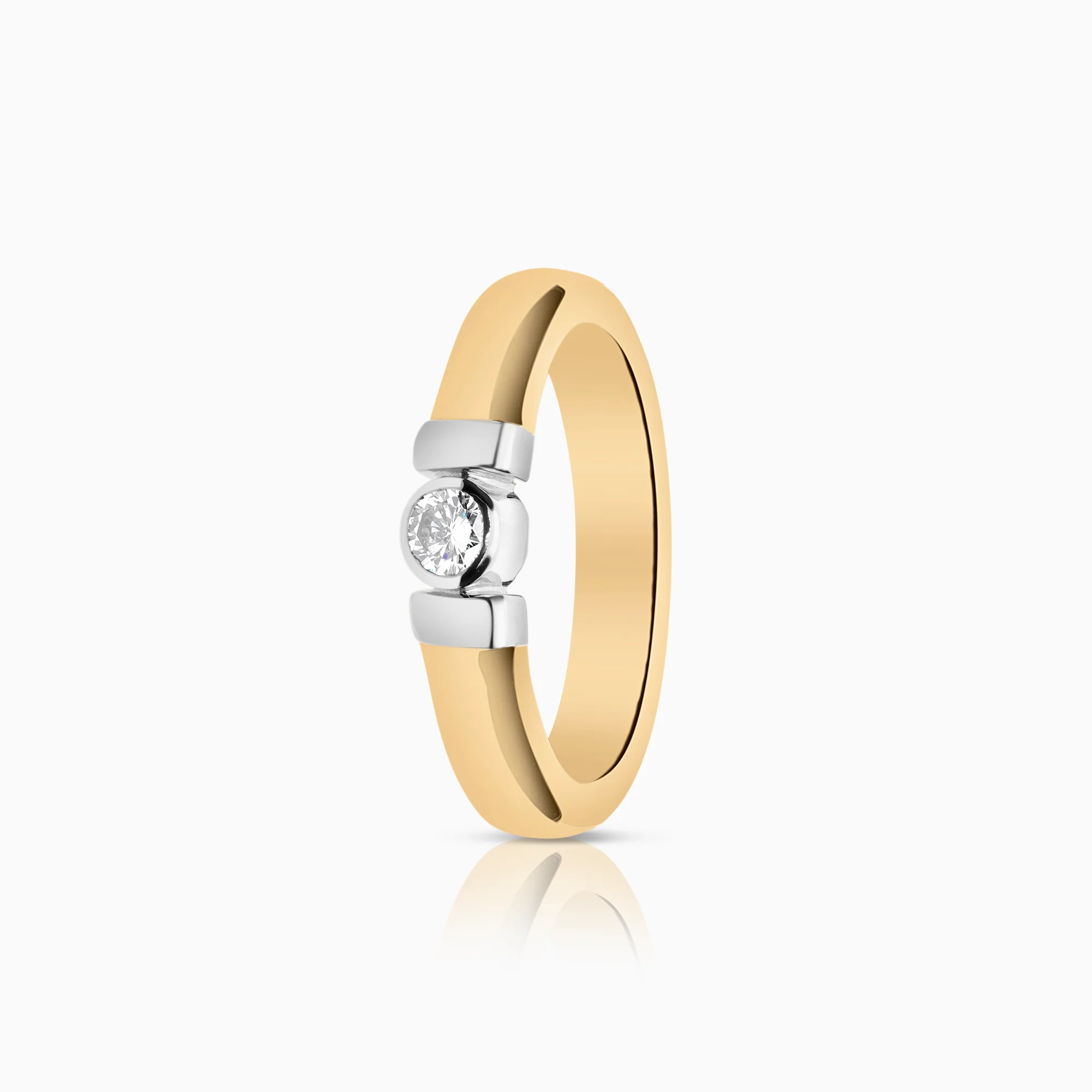 Solitaire ring 0.10ct 18K gold