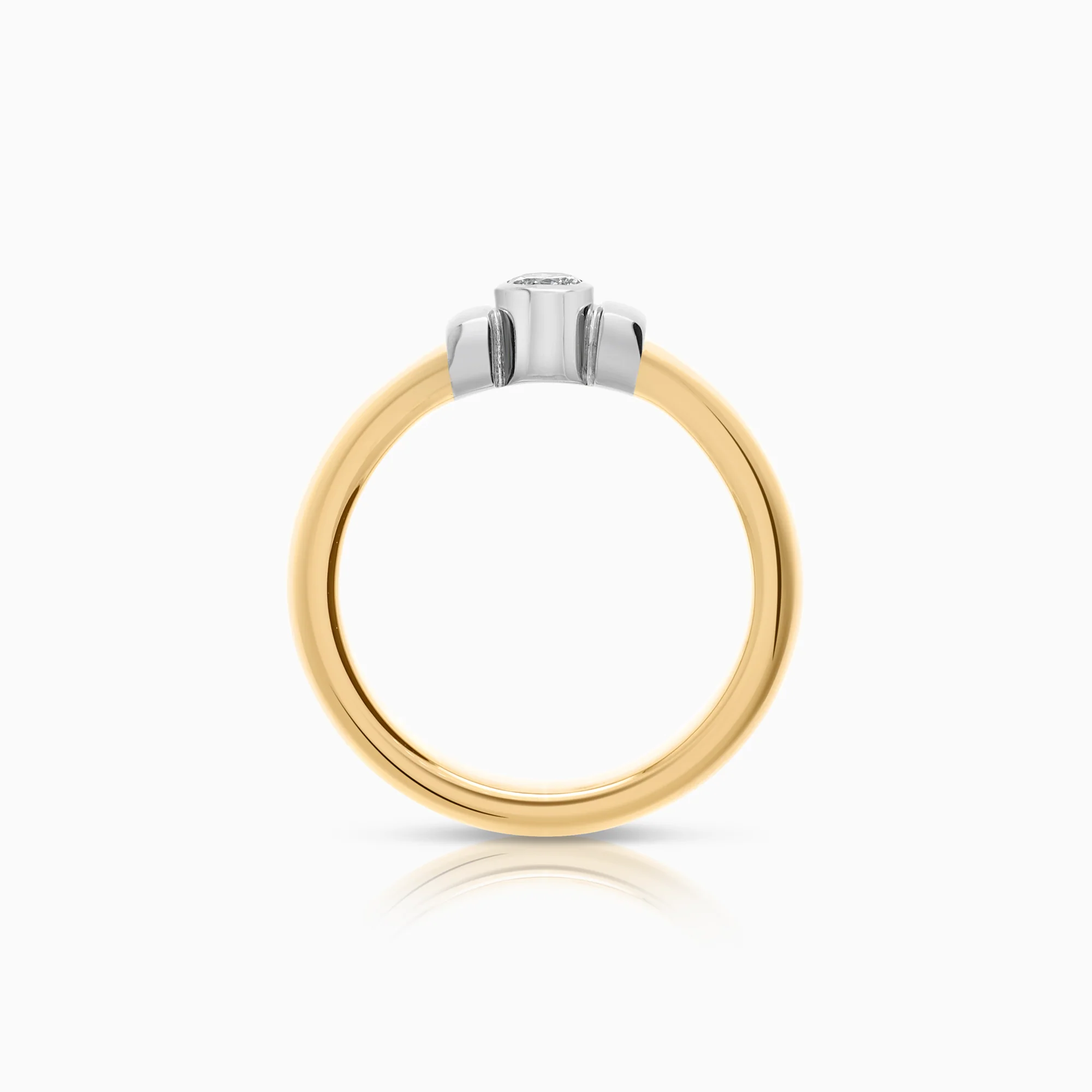 Solitaire ring 0.10ct 18K gold - Image 2