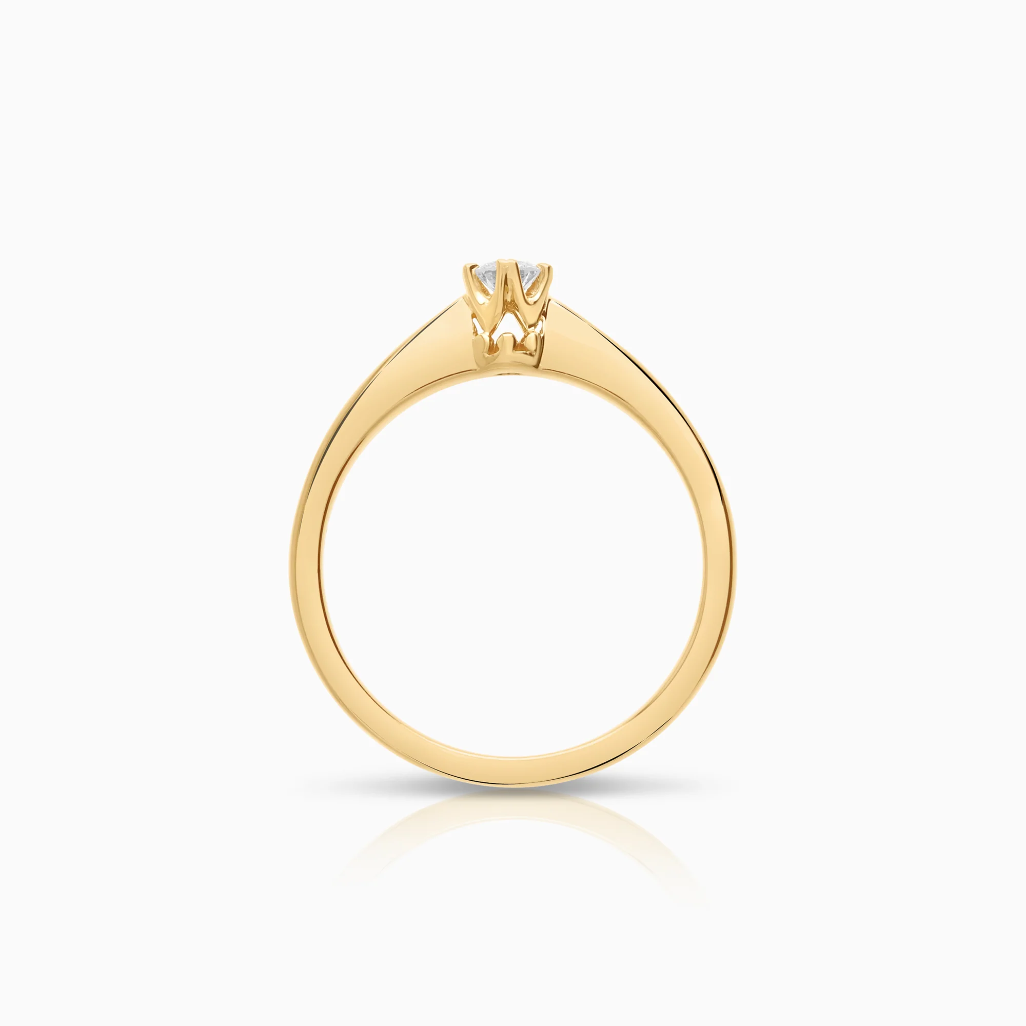 Solitaire ring 0.10ct 18K gold - Image 2