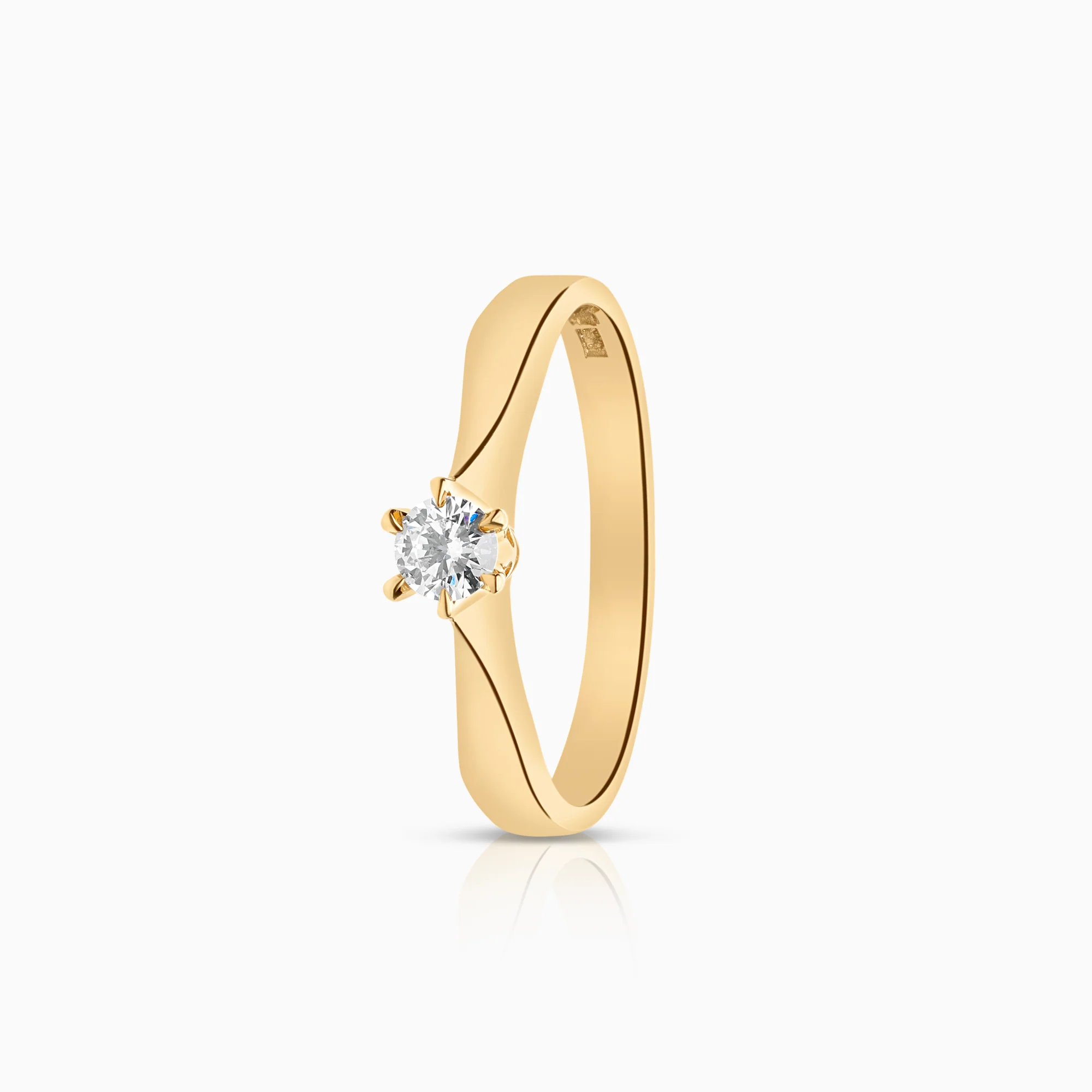 Solitaire ring 0.15ct 18K gold