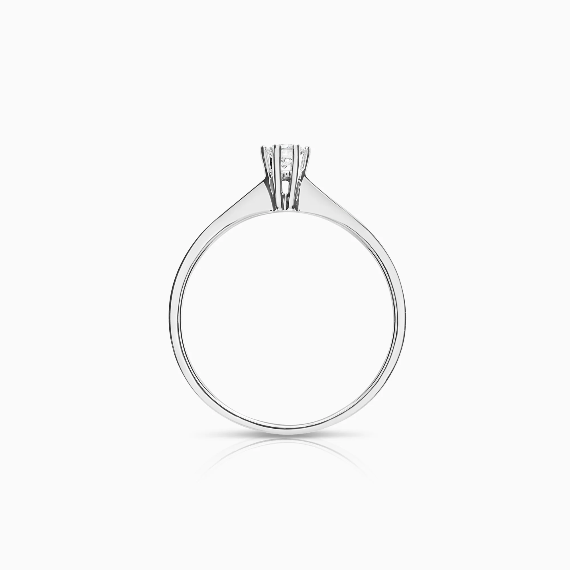 Solitaire ring 0.15ct 18K white gold - Image 2