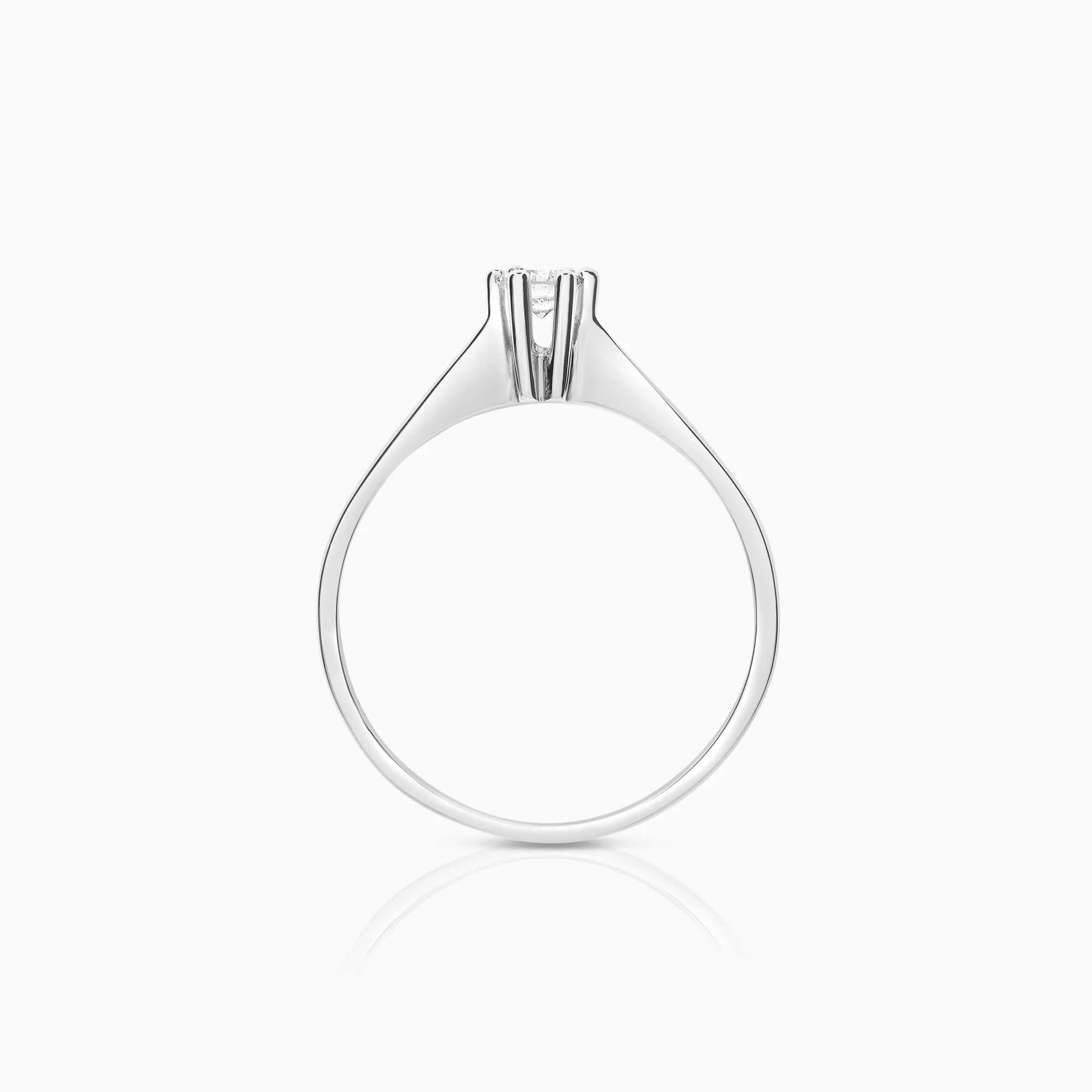 Solitaire ring 0.15ct 18K white gold - Image 2