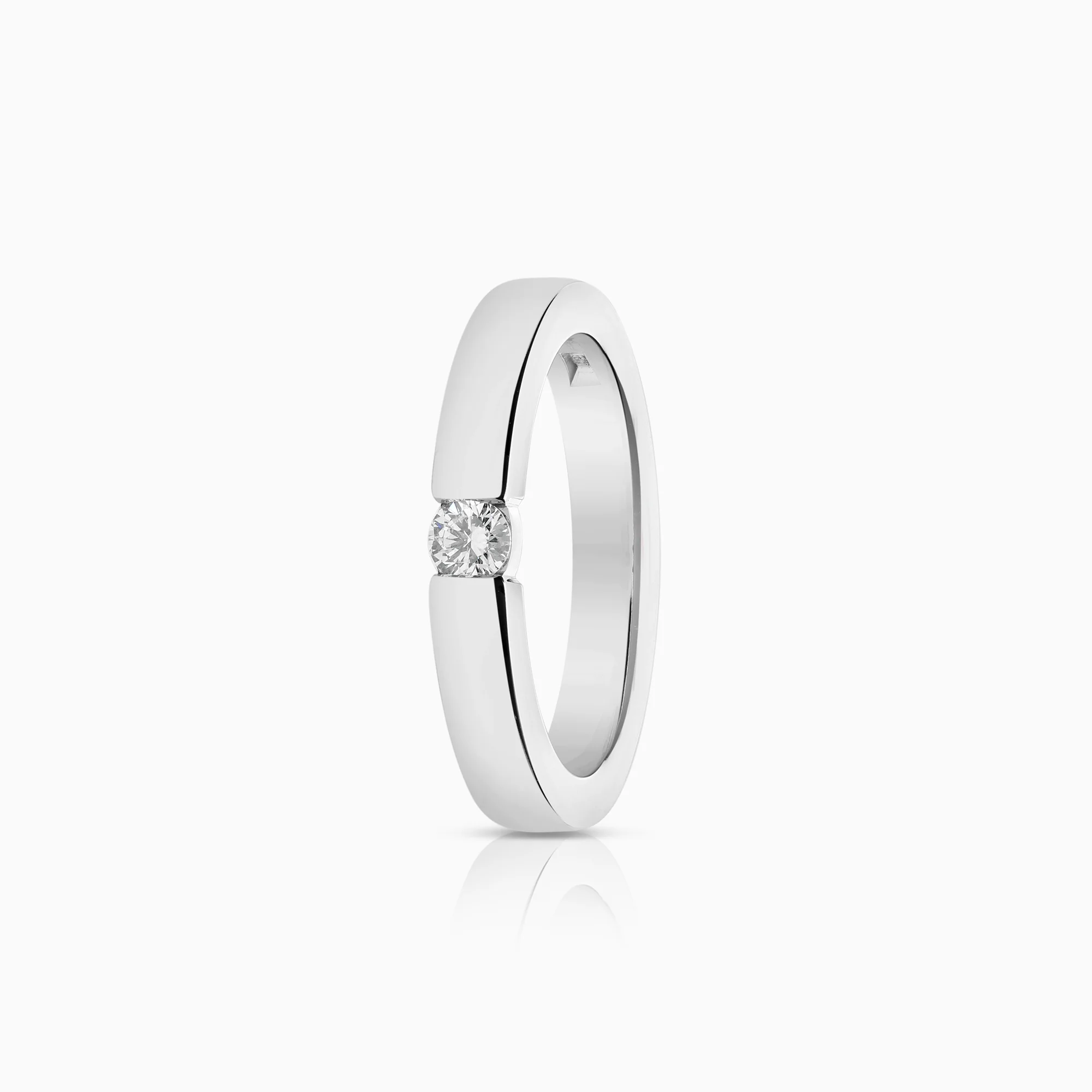 Solitaire Ring 0.18ct 18K White Gold