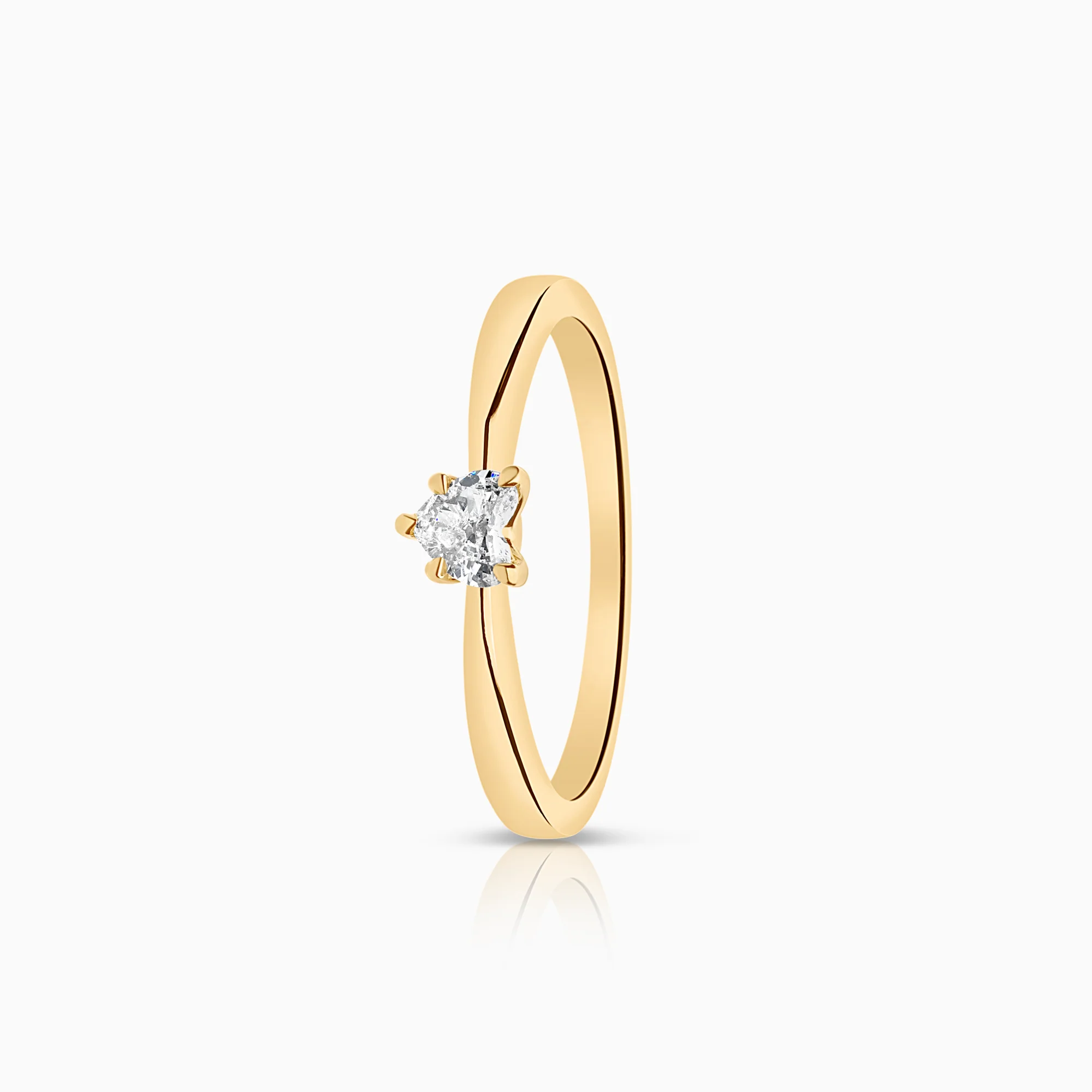Solitaire ring 0.19ct 18K gold