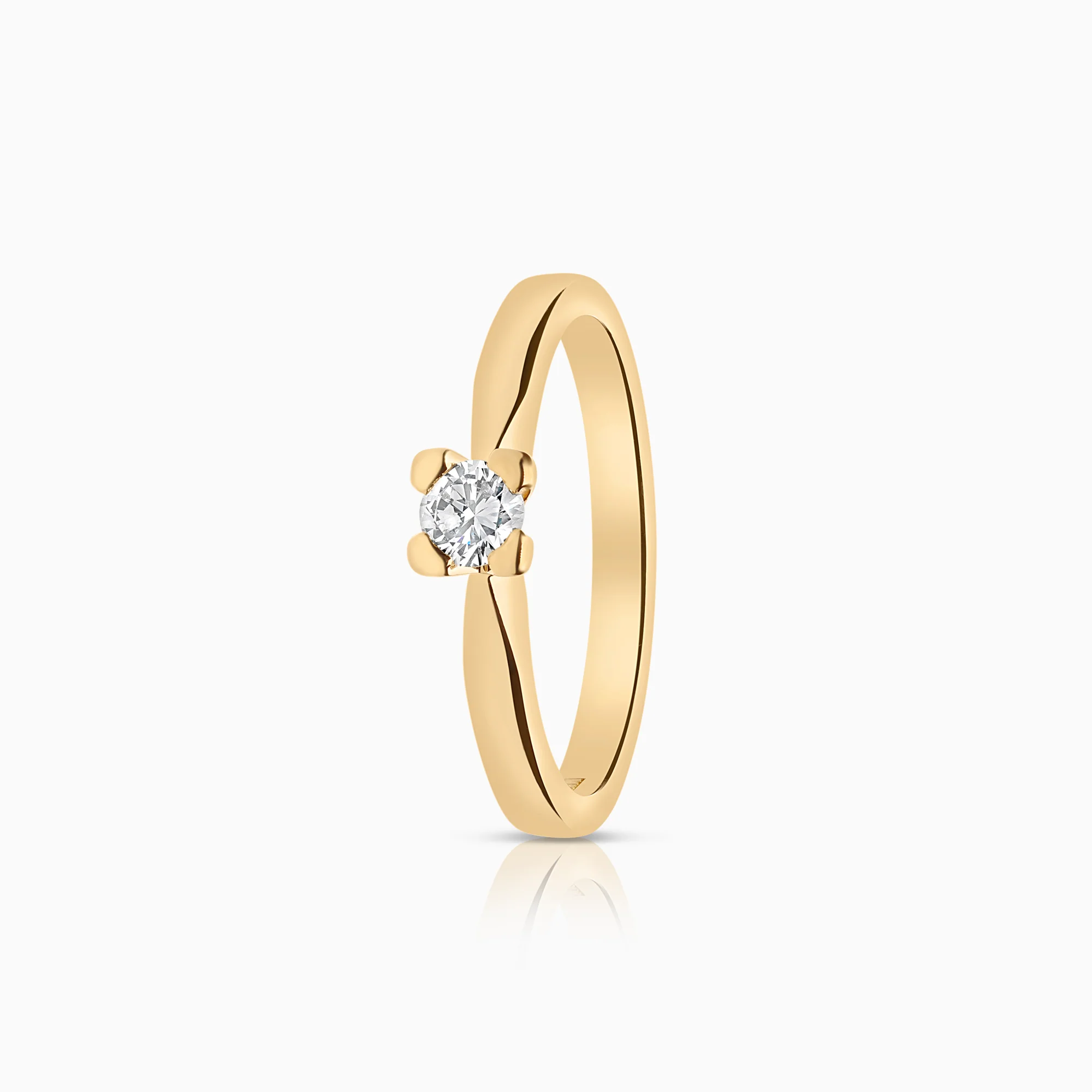 Solitaire ring 0.20ct 18K gold