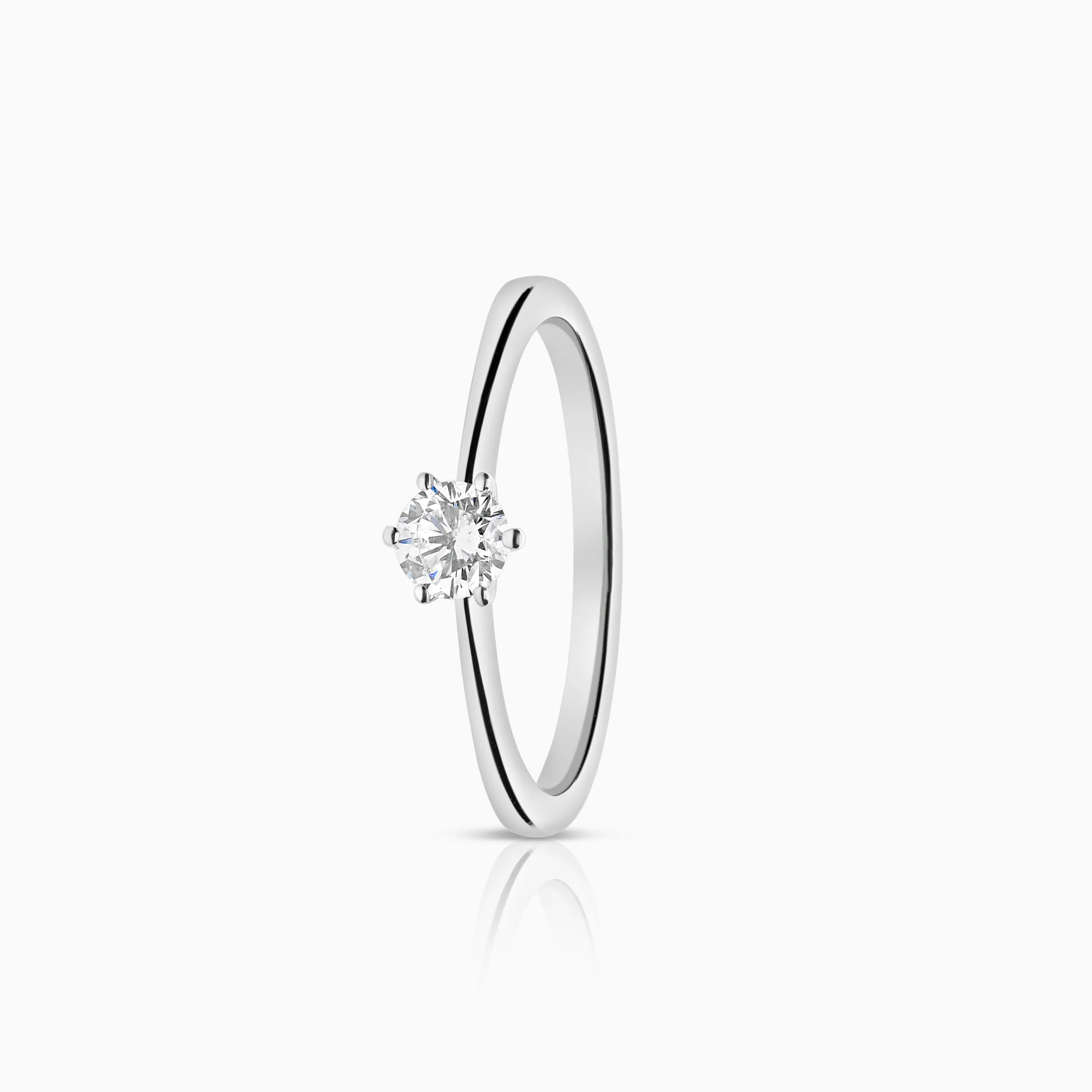 Solitaire ring 0.24ct 18K white gold