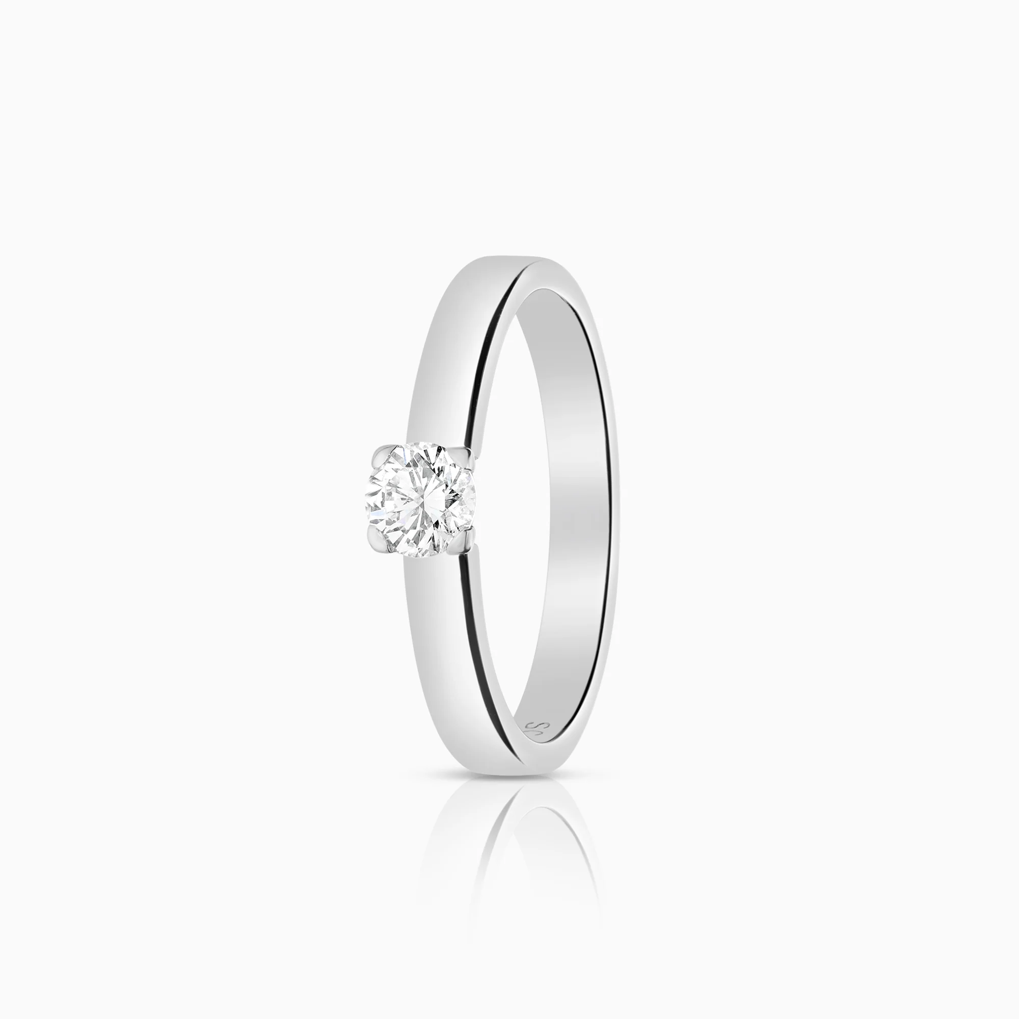Solitaire ring 0.24ct 18K white gold