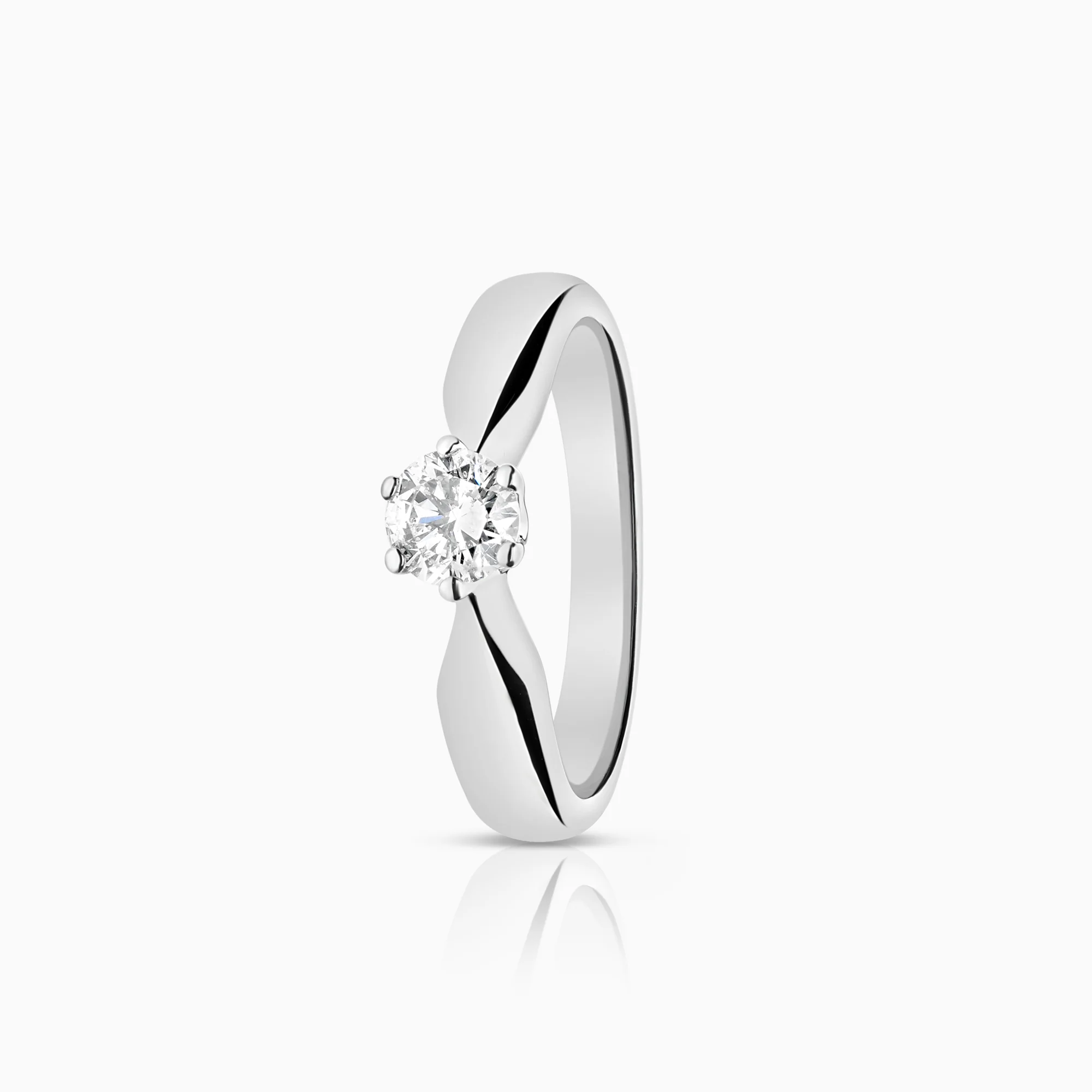 Solitaire Ring 0.32ct 18K White Gold