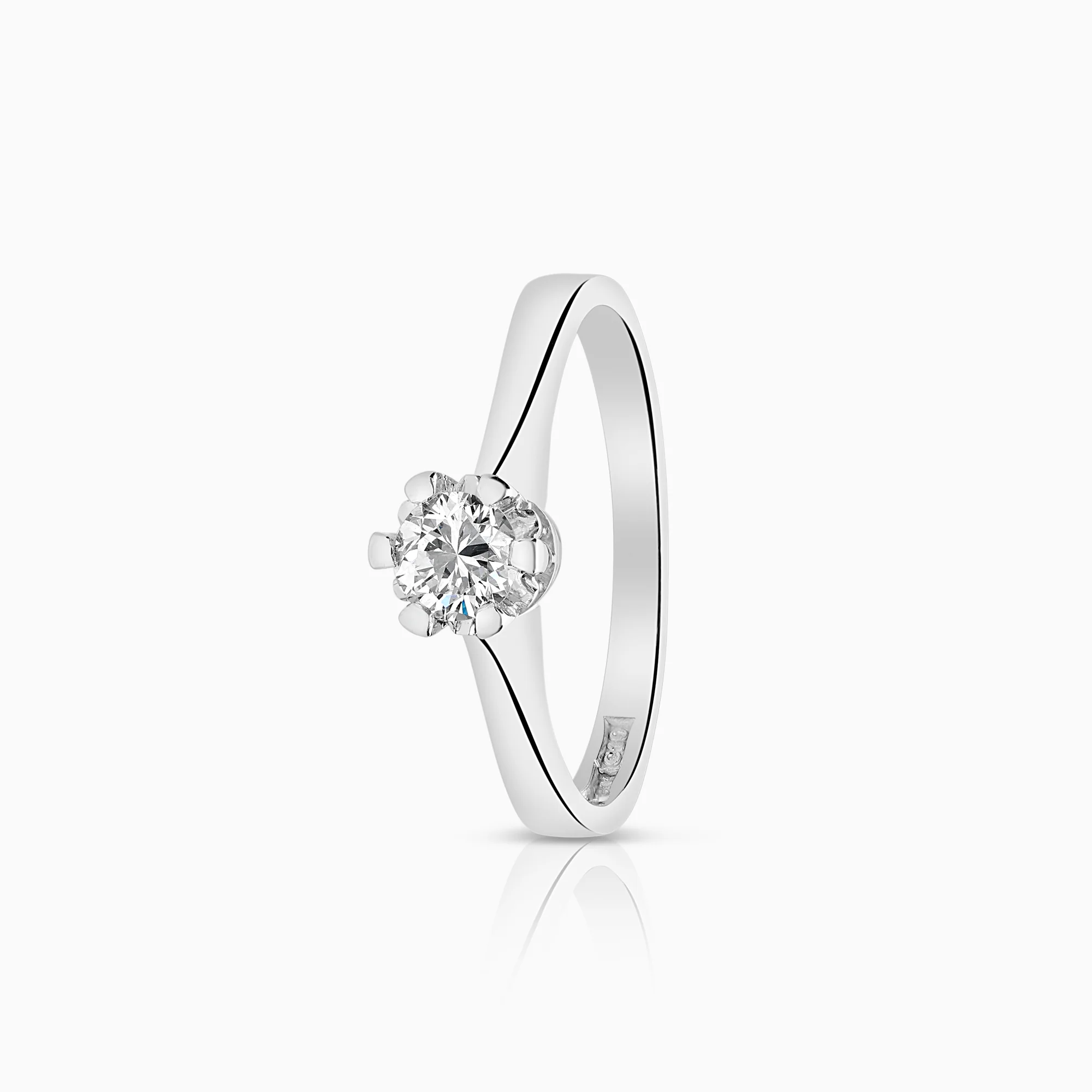 Solitaire ring 0.33ct 18K white gold