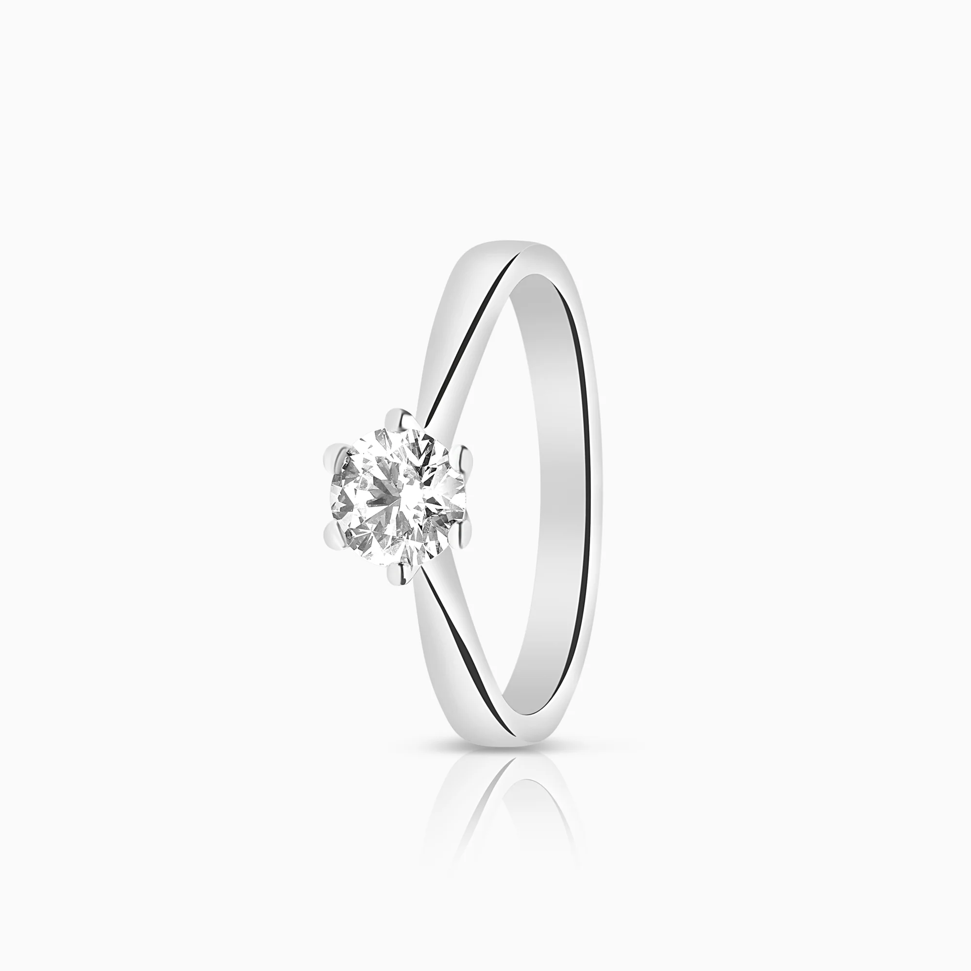 Solitaire ring 0.60ct 18K white gold