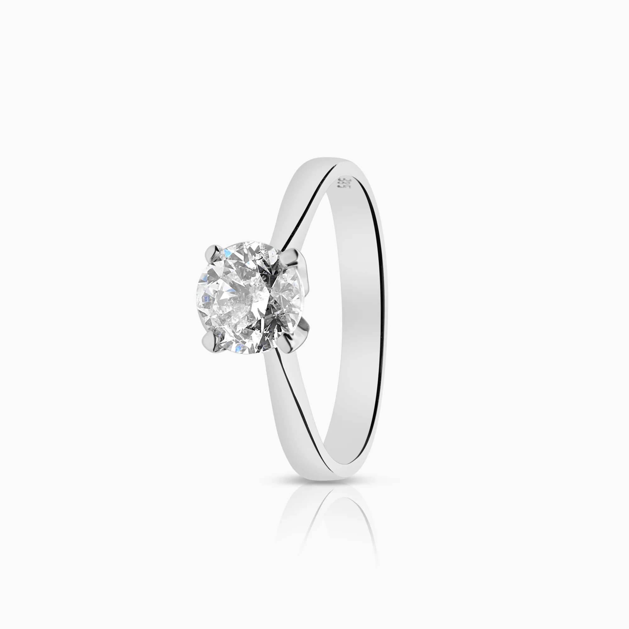 Solitaire ring 0.80ct 14K white gold