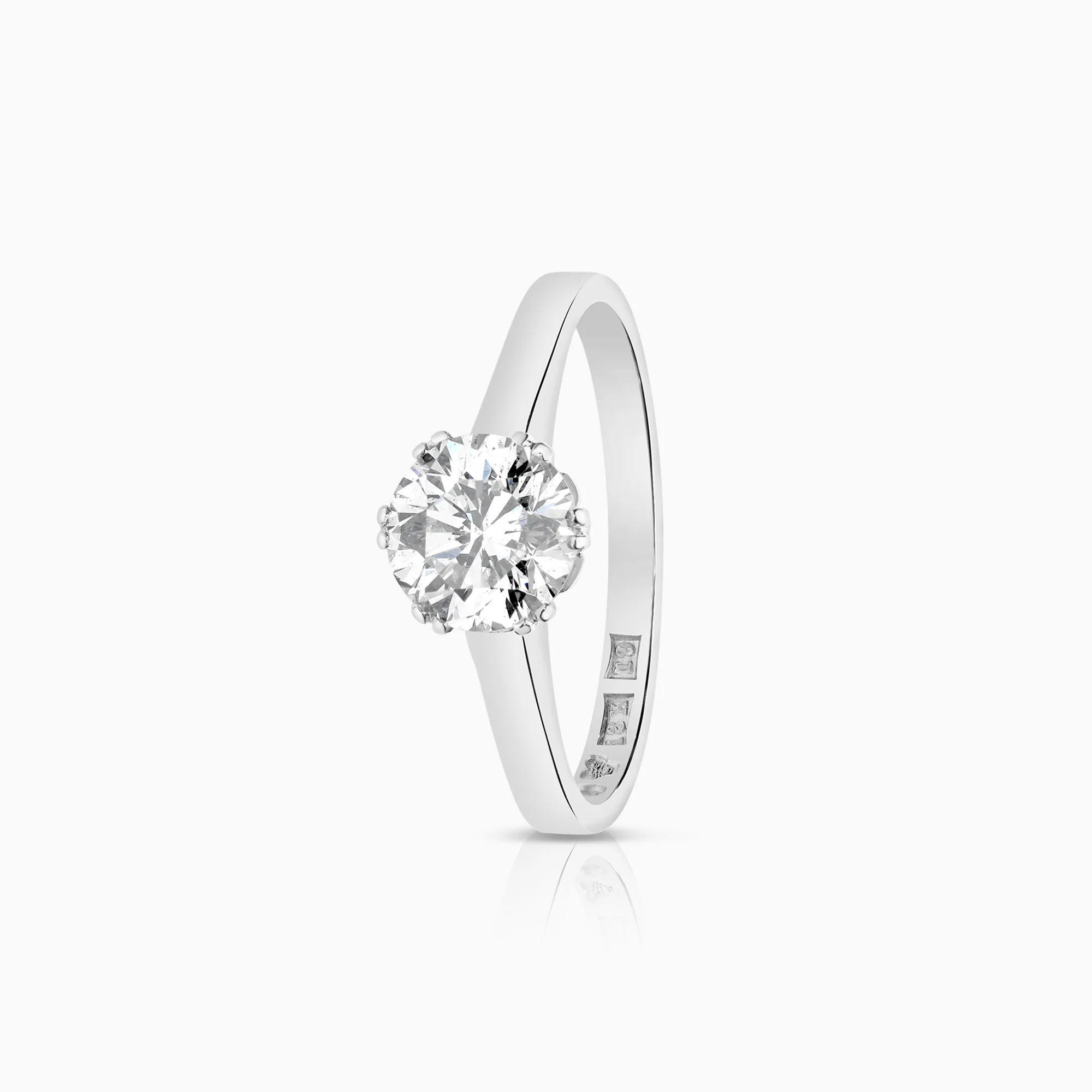Solitaire ring 0.80ct 18K white gold