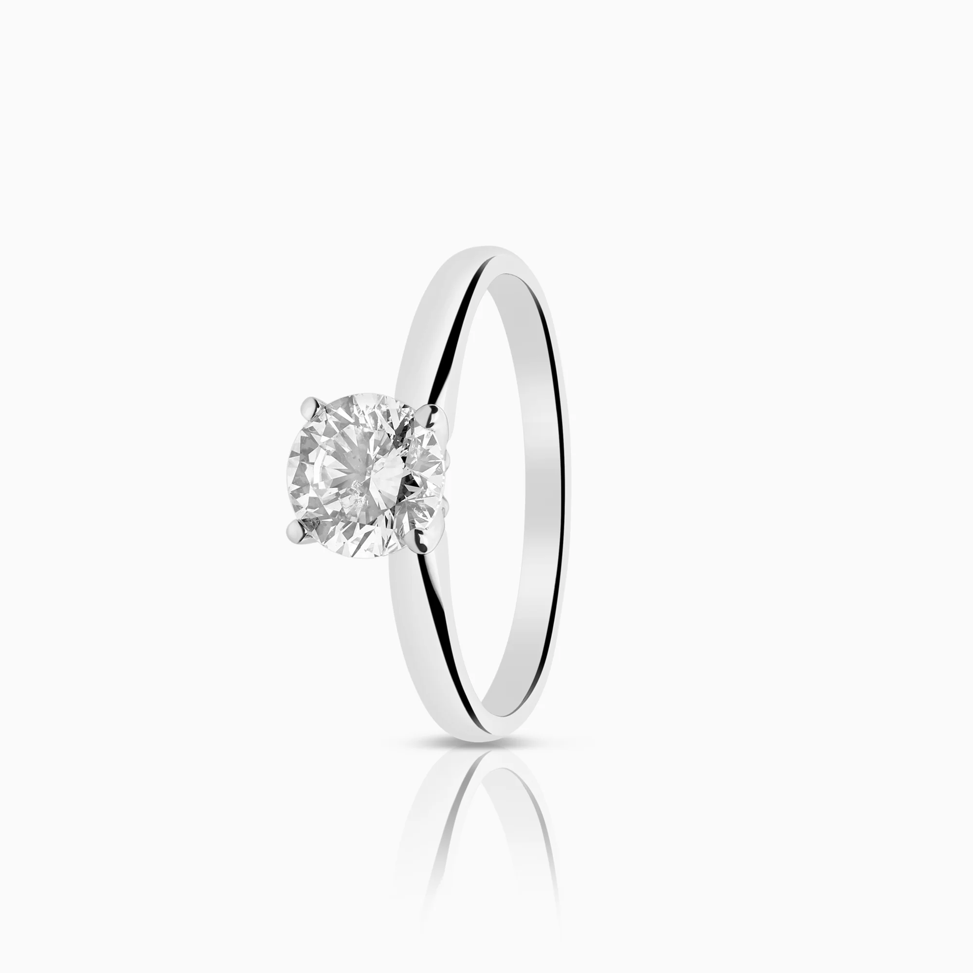 Solitaire ring 0.90ct 14K white gold