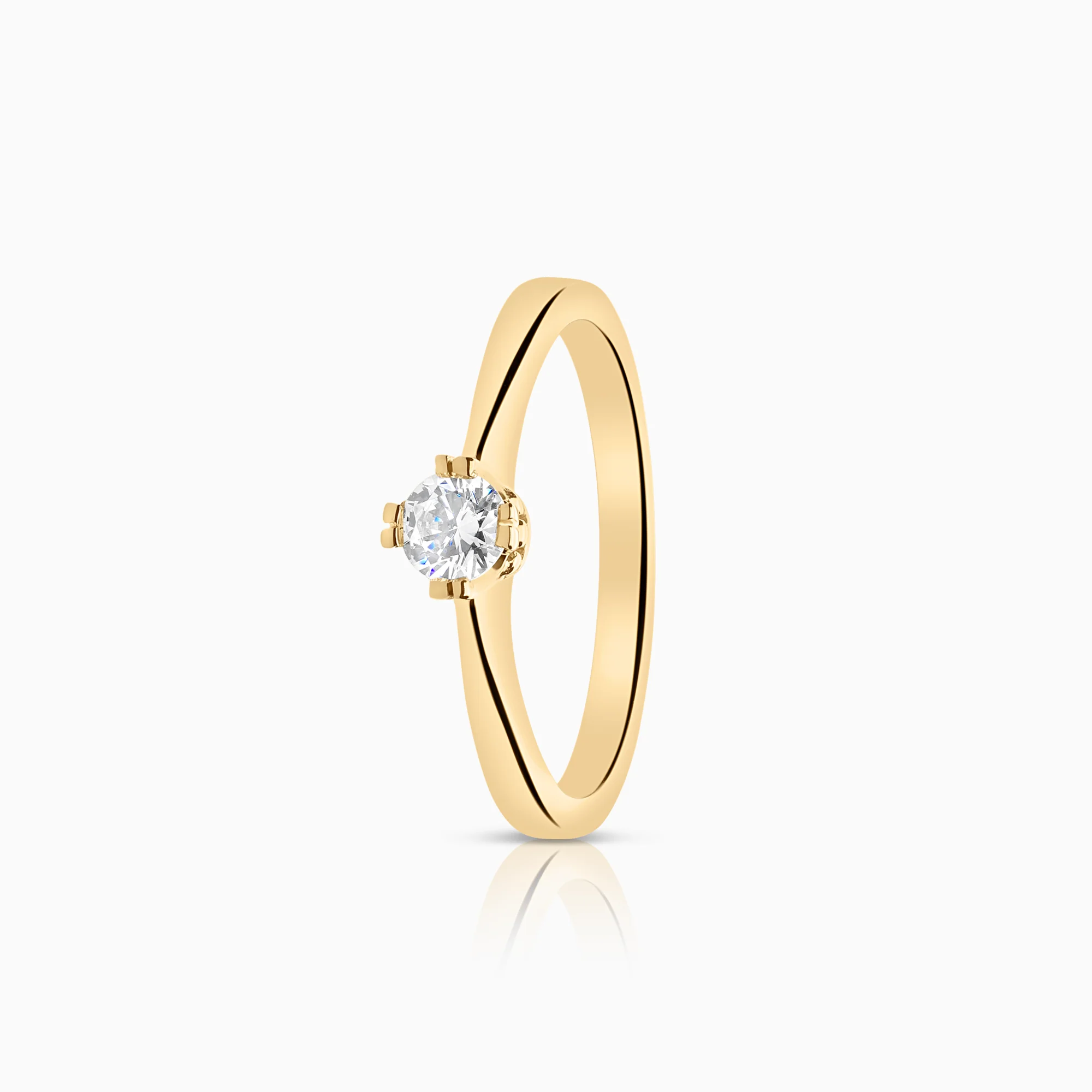 Solitaire ring cubic zirconia 3.15g 18K gold
