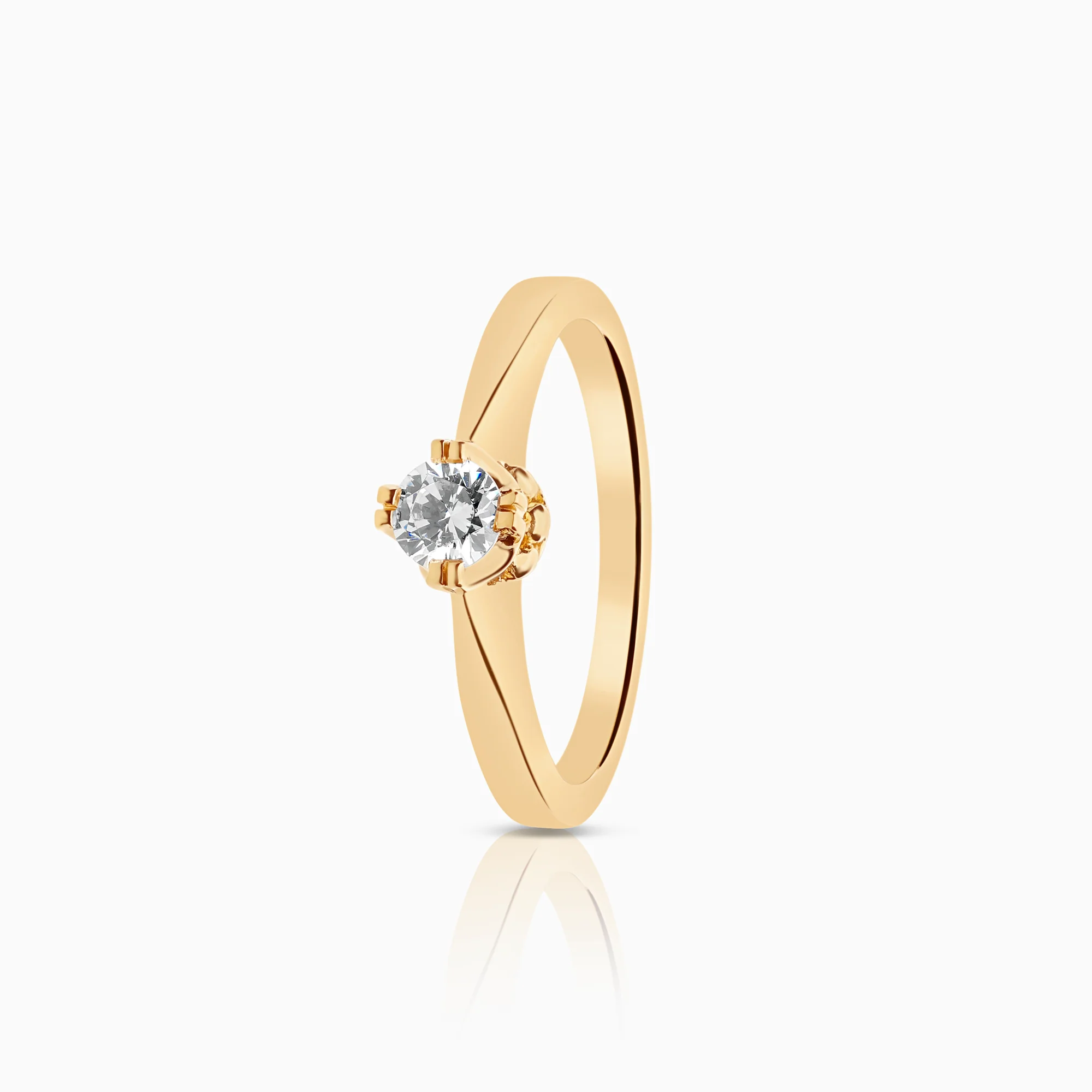 Solitaire ring cubic zirconia 4.31g 18K yellow gold