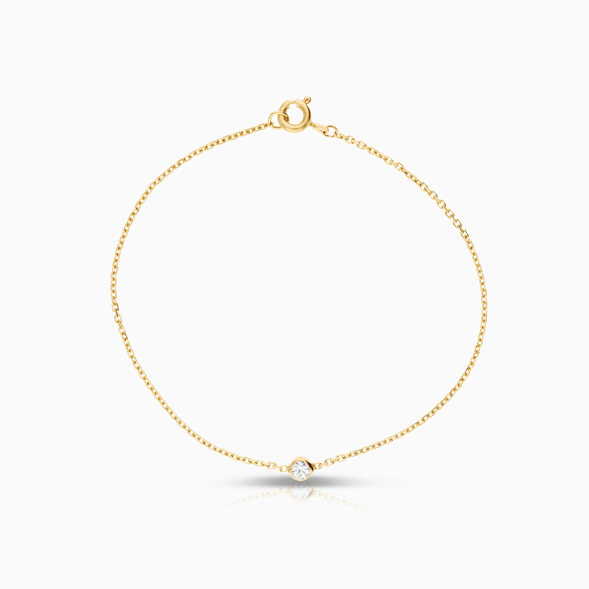 Solitaire bracelet 0.10ct 18K gold
