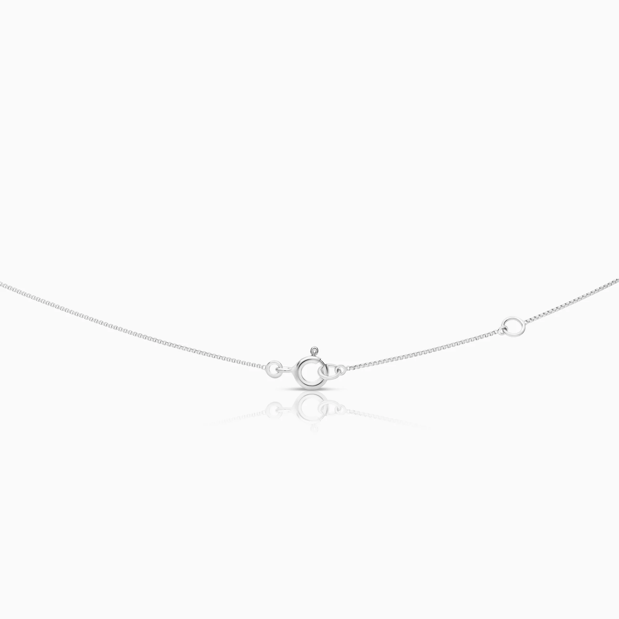 Necklace with solitaire pendant 0.06ct 18K white gold - Image 2