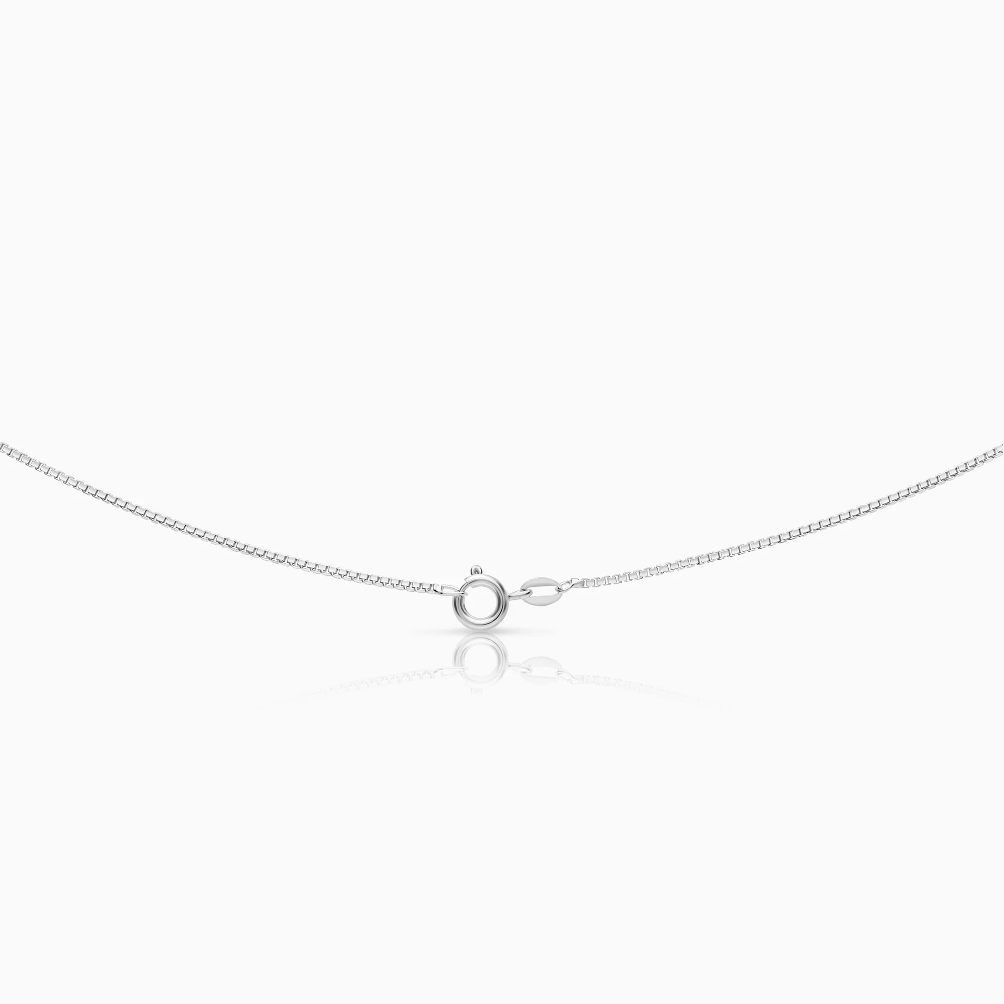 Necklace with solitaire pendant 0.08ct 18K white gold - Image 2