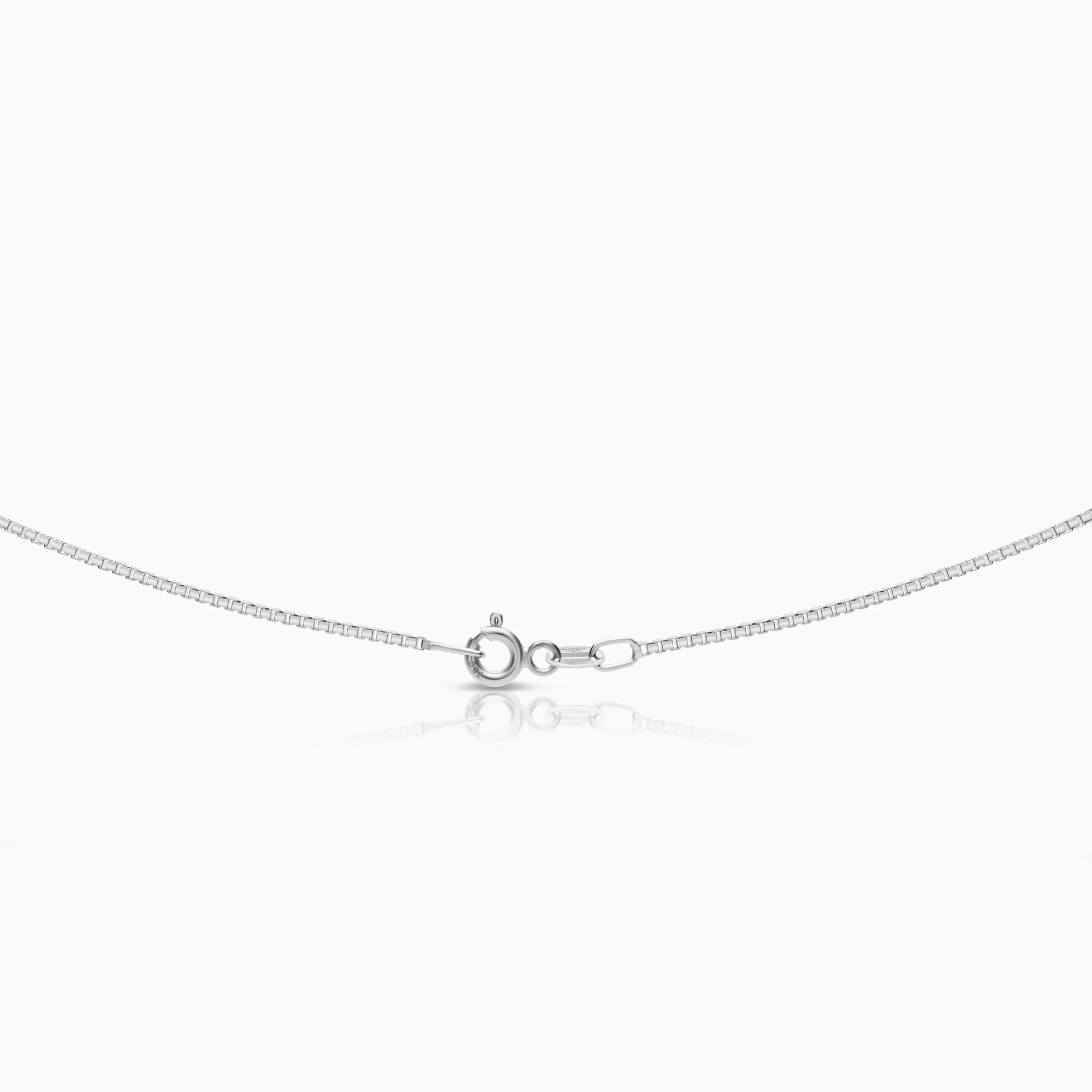 Necklace with solitaire pendant 0.10ct 18K white gold - Image 2