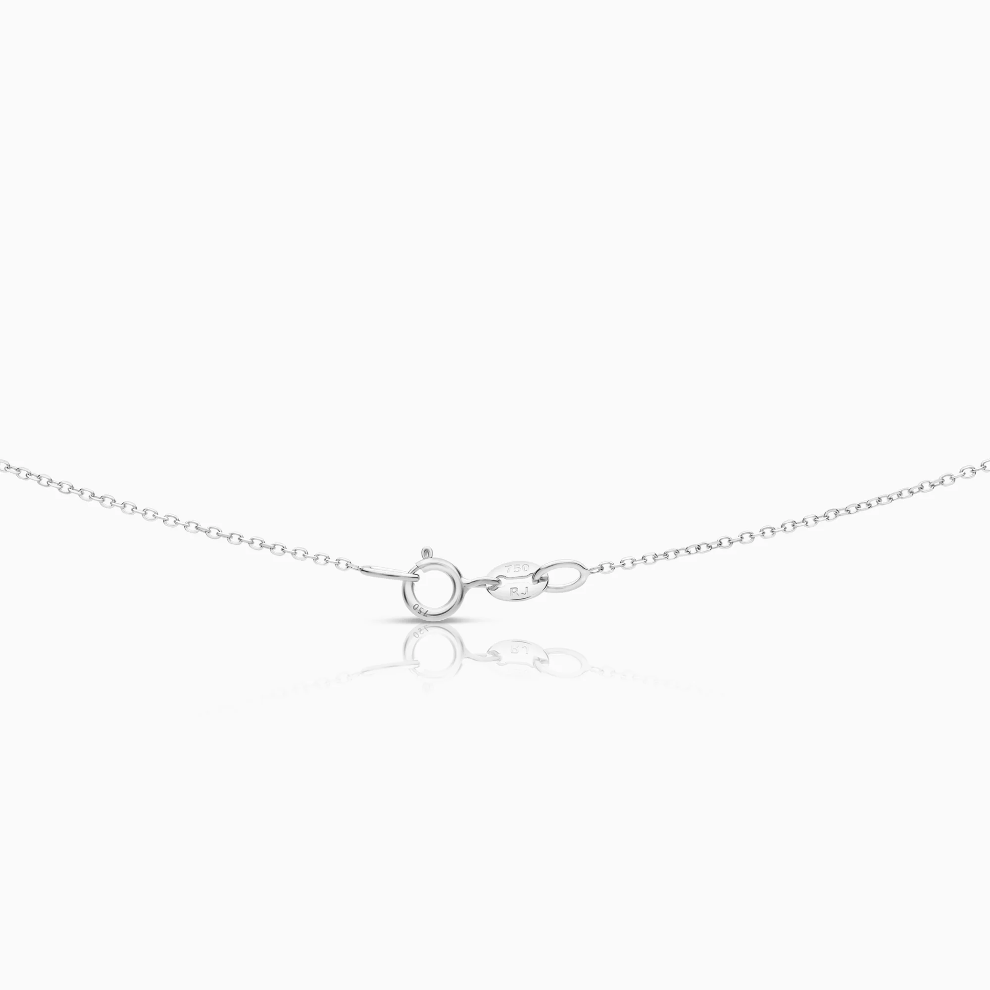 Necklace with solitaire pendant 0.10ct 18K white gold - Image 2