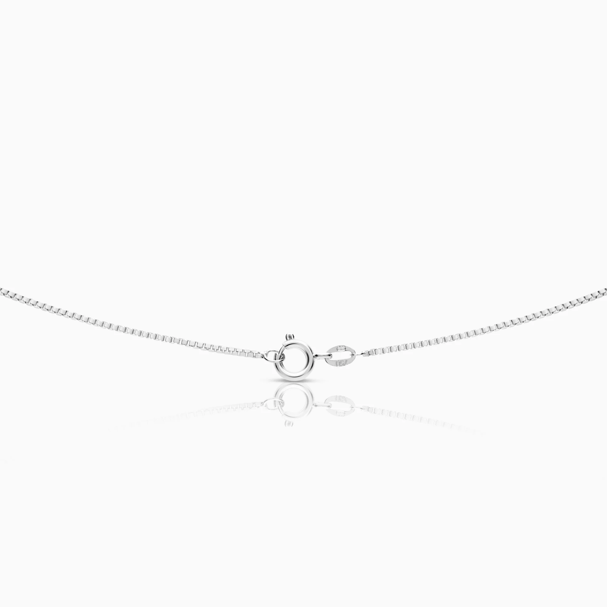 Necklace with solitaire pendant 0.22ct 18K white gold - Image 2