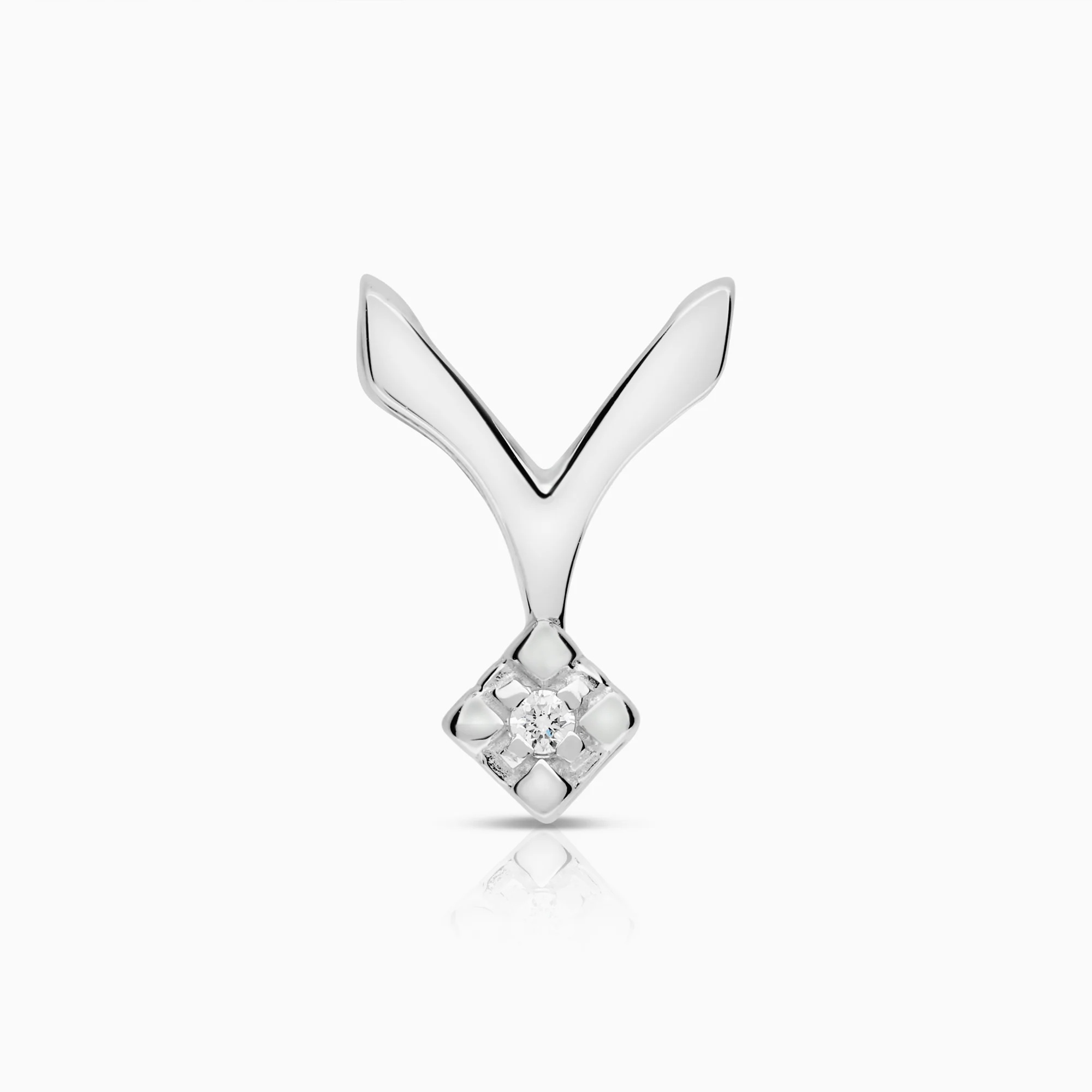 Solitaire pendant 0.01ct 14K white gold