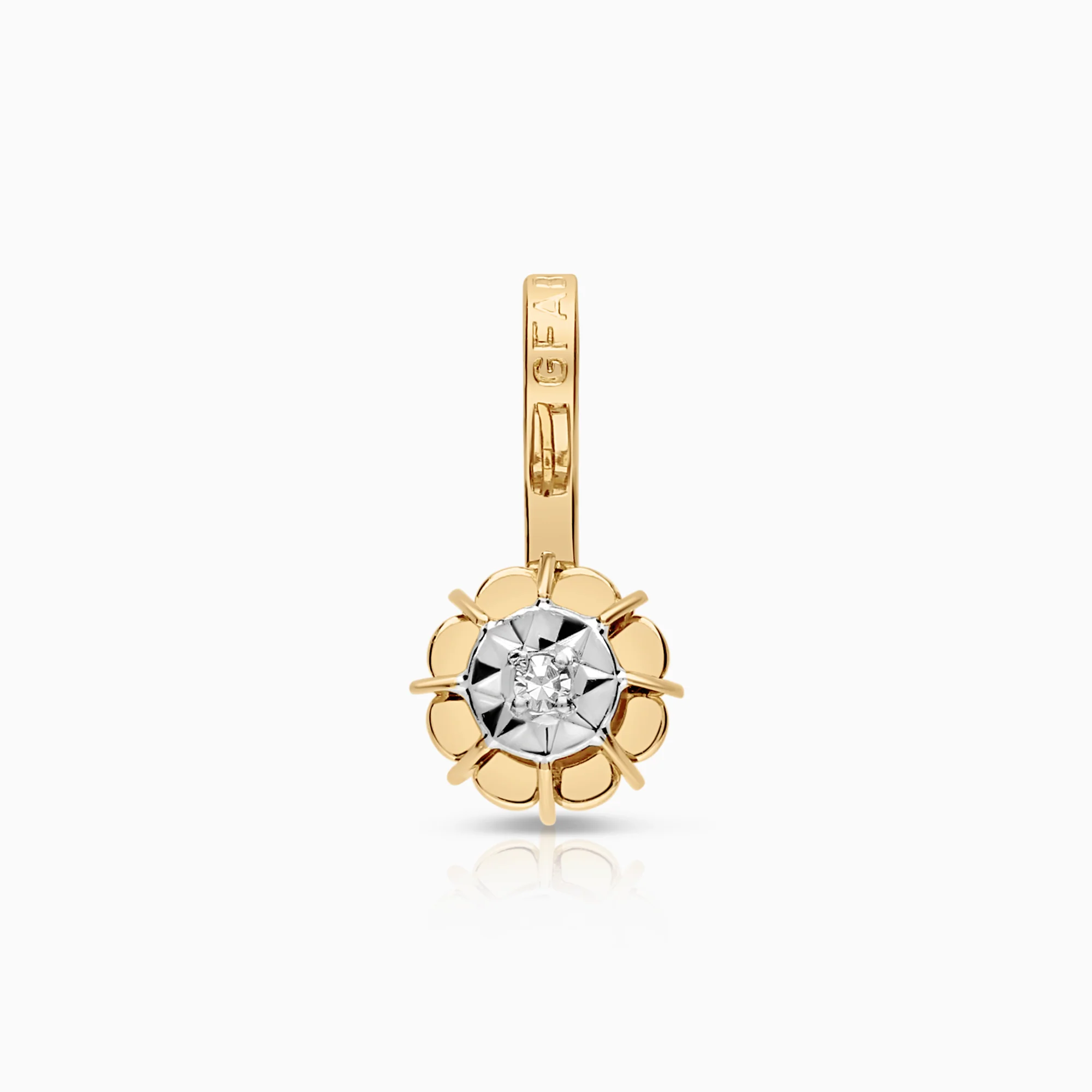 Solitaire pendant 0.01ct 18K gold
