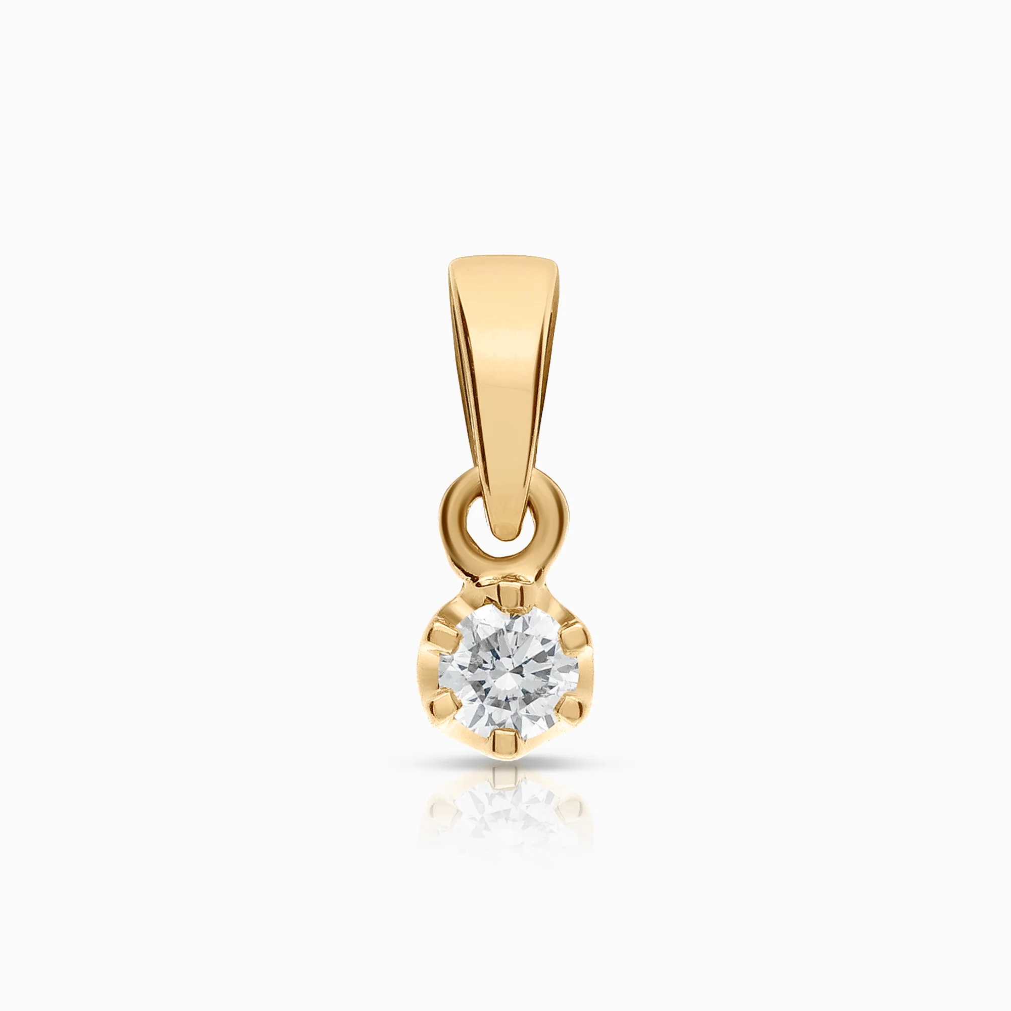 Solitaire pendant 0.10ct 18K gold