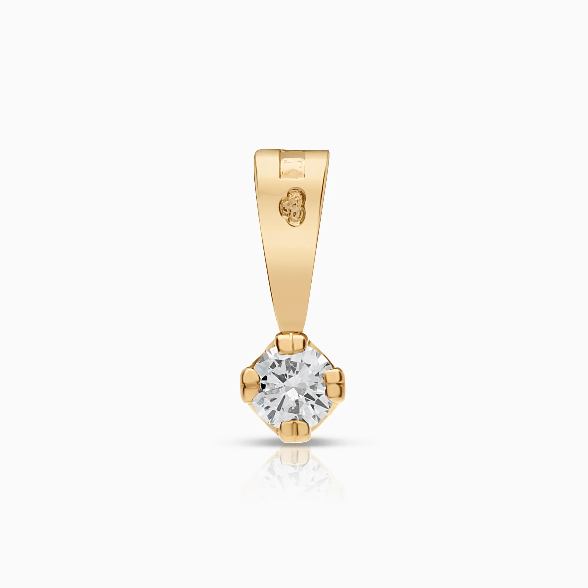 Solitaire pendant 0.10ct 18K gold