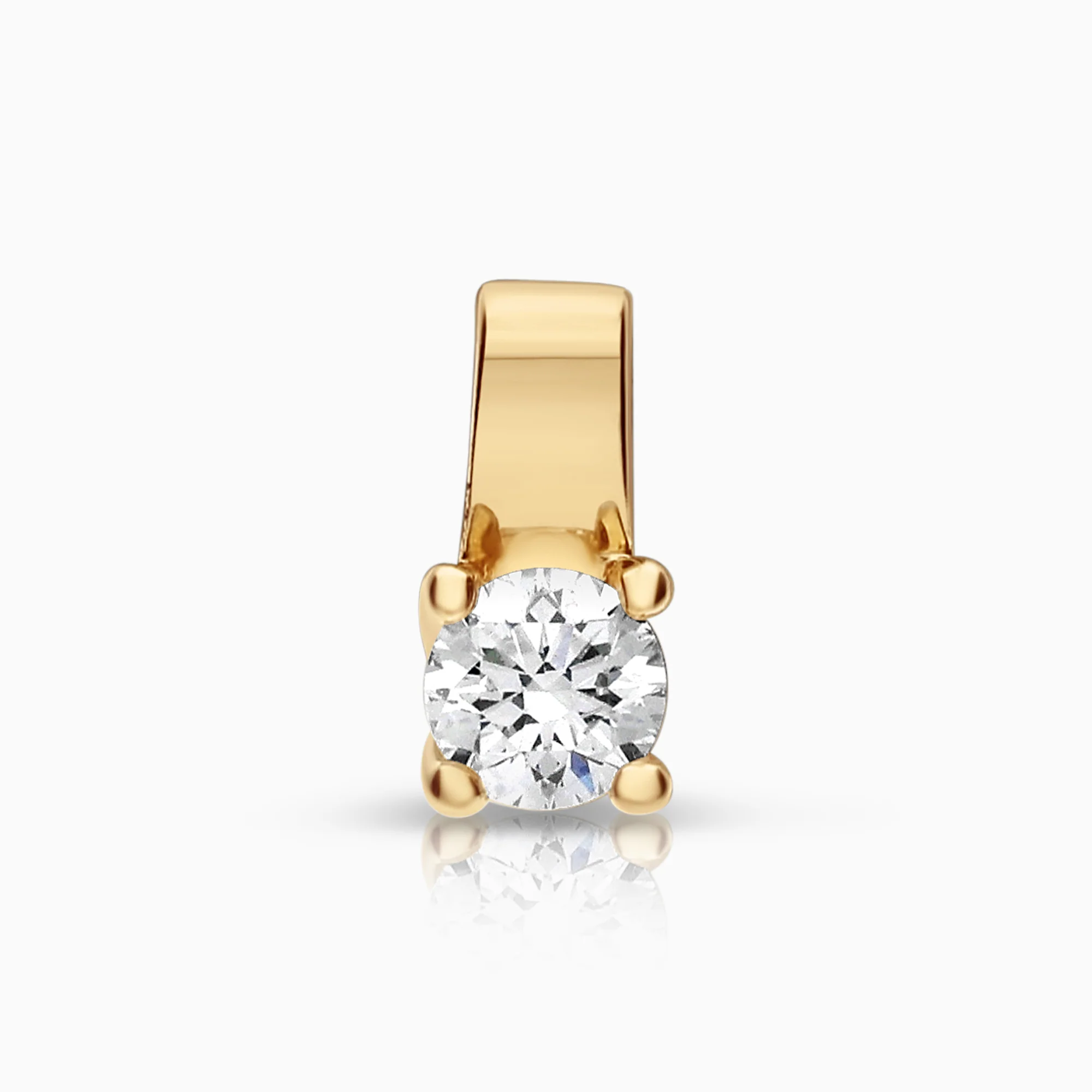 Solitaire pendant 0.10ct 18K gold