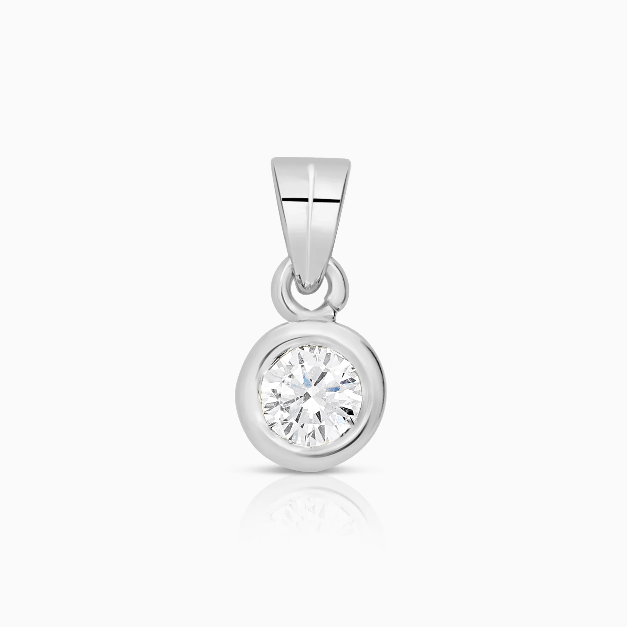 Solitaire pendant 0.17ct 18K white gold