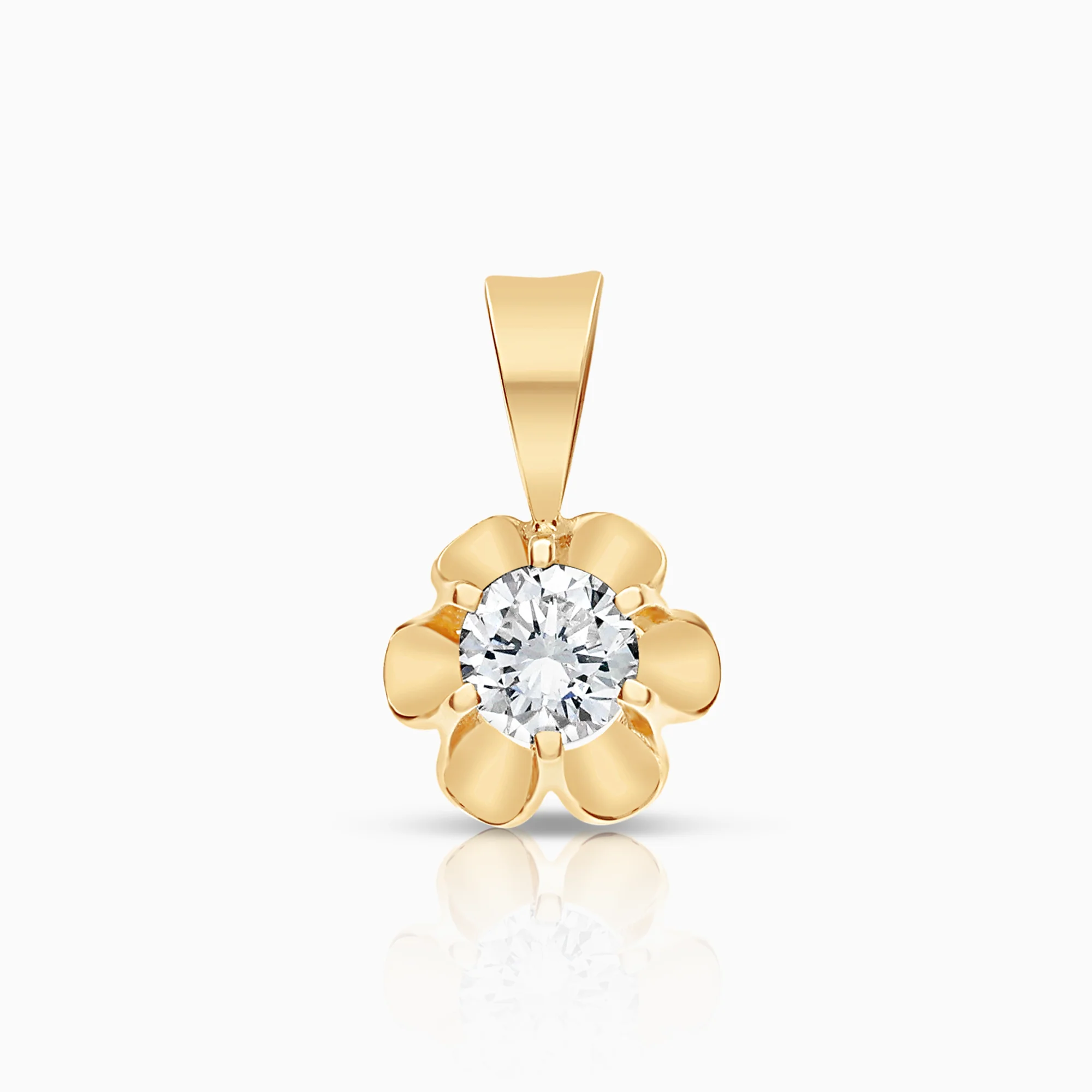 Solitaire pendant 0.23ct 18K gold