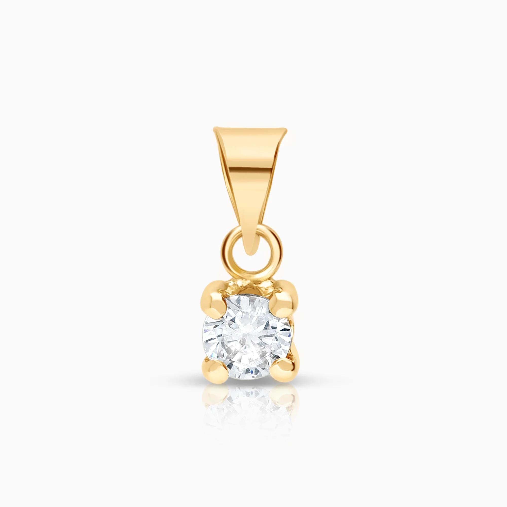 Solitaire cubic pendant 0.30g 18K gold