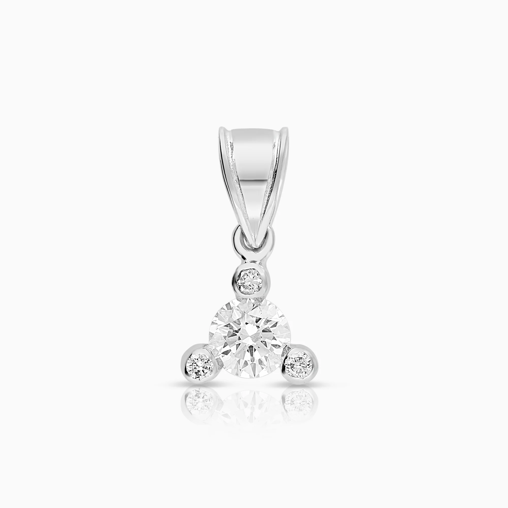 Solitaire pendant 0.46ct 18K white gold