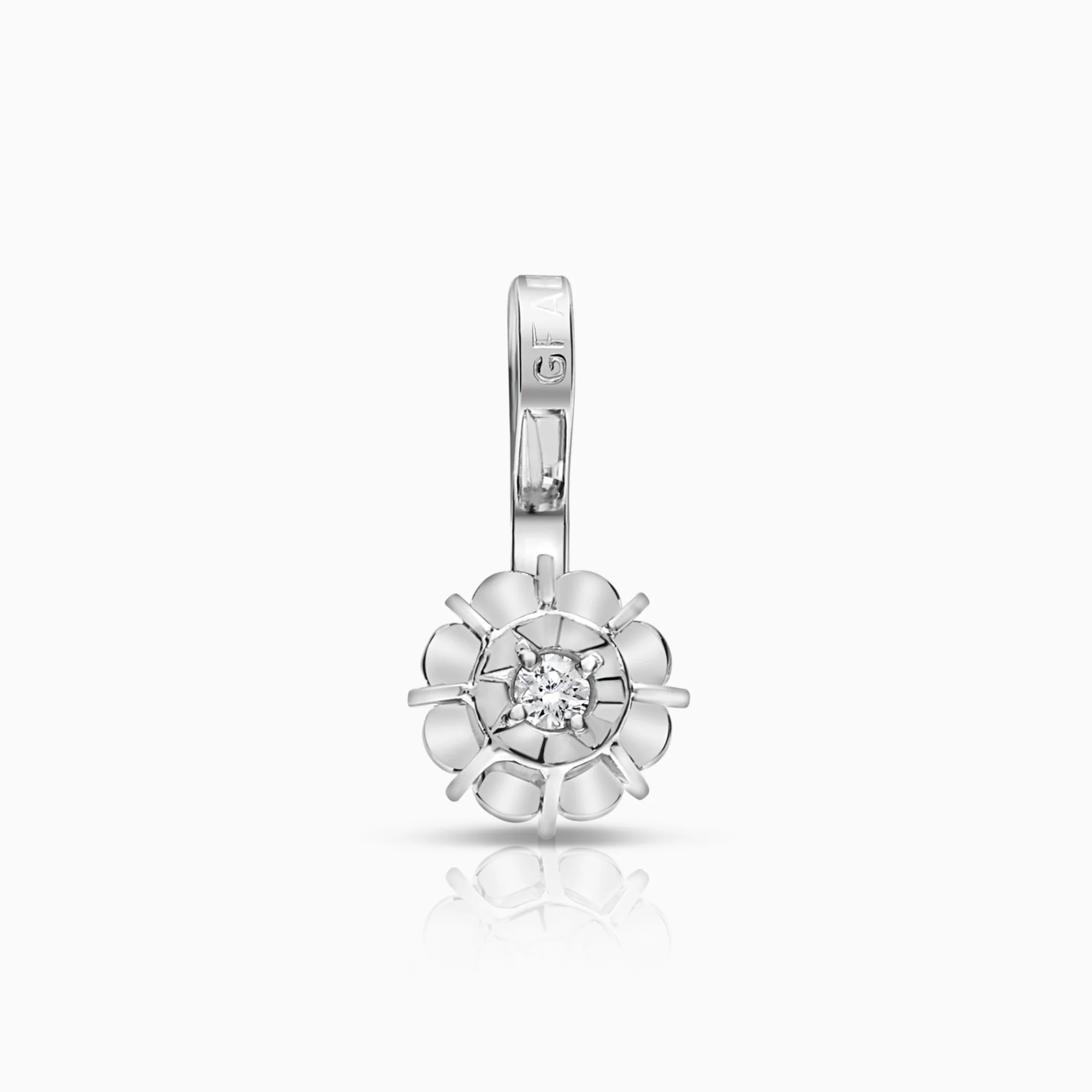 Solitaire pendant 0.015ct 18K white gold