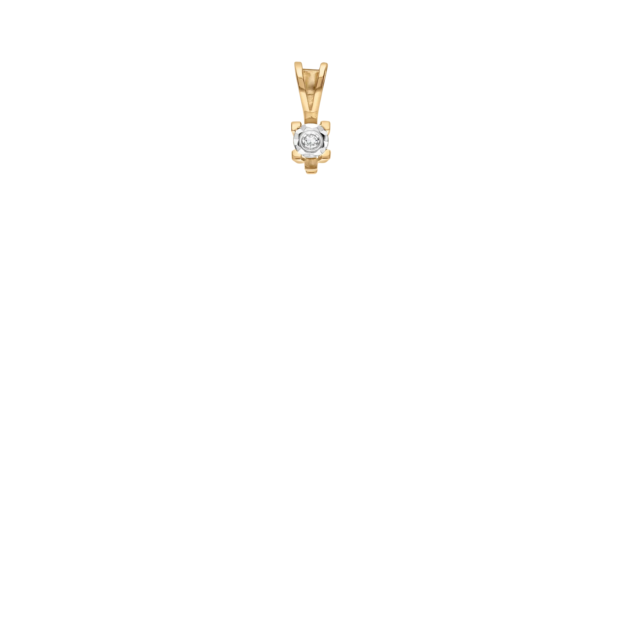 Solitaire pendant 0.01ct 18K gold - Image 2