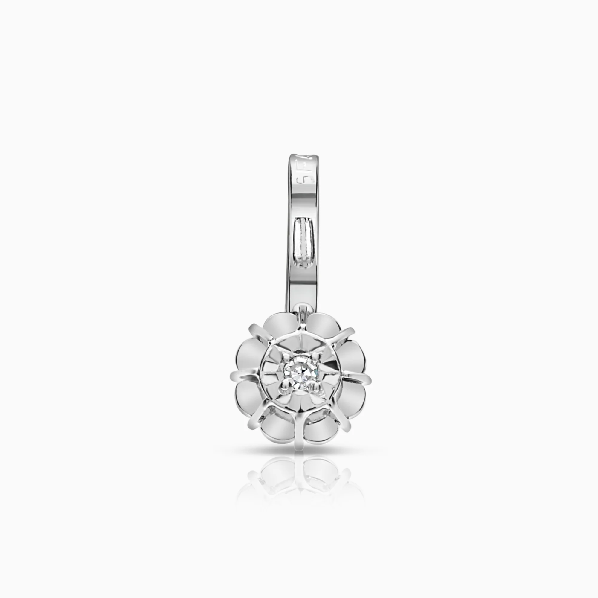 Solitaire pendant 0.01ct 18K white gold