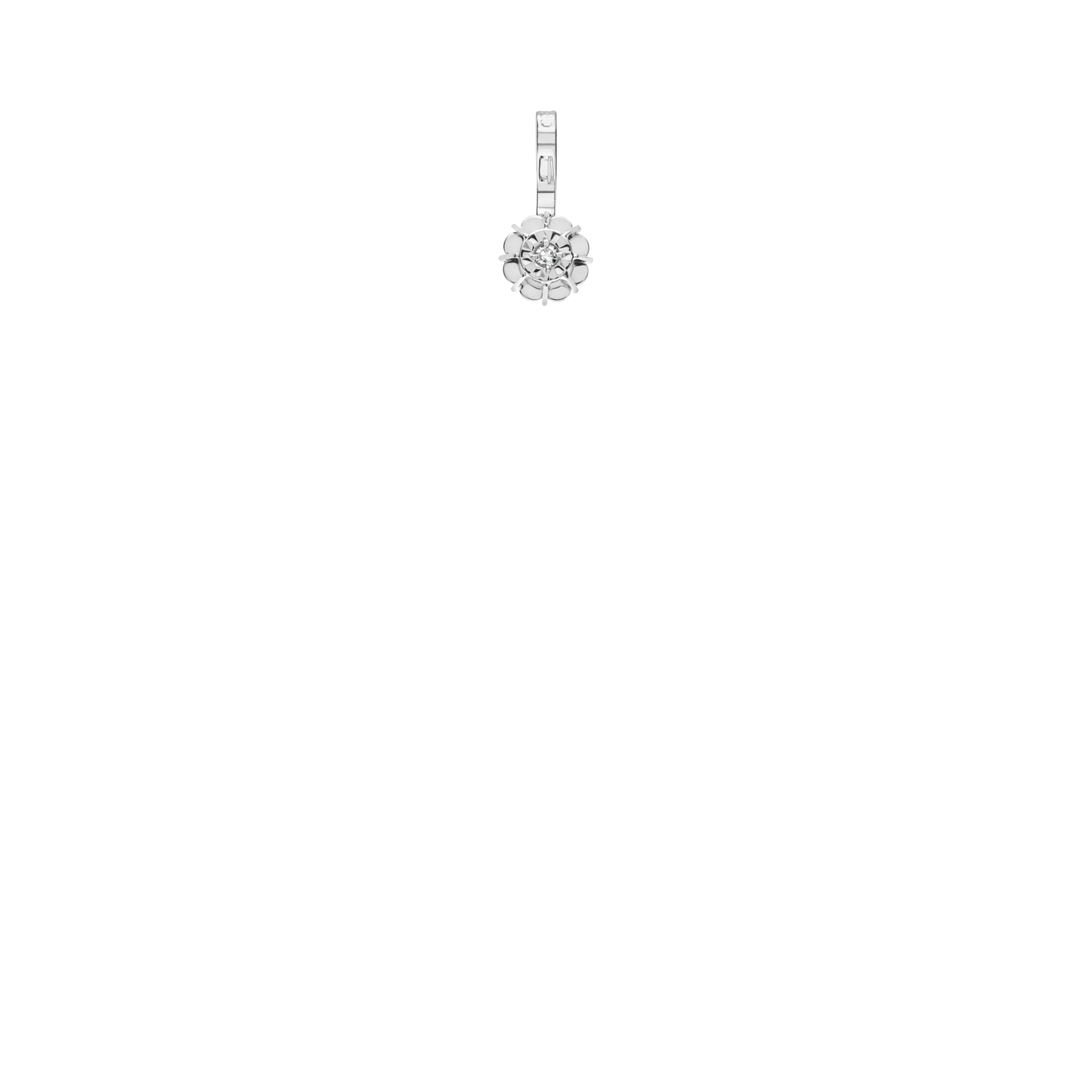 Solitaire pendant 0.01ct 18K white gold - Image 2