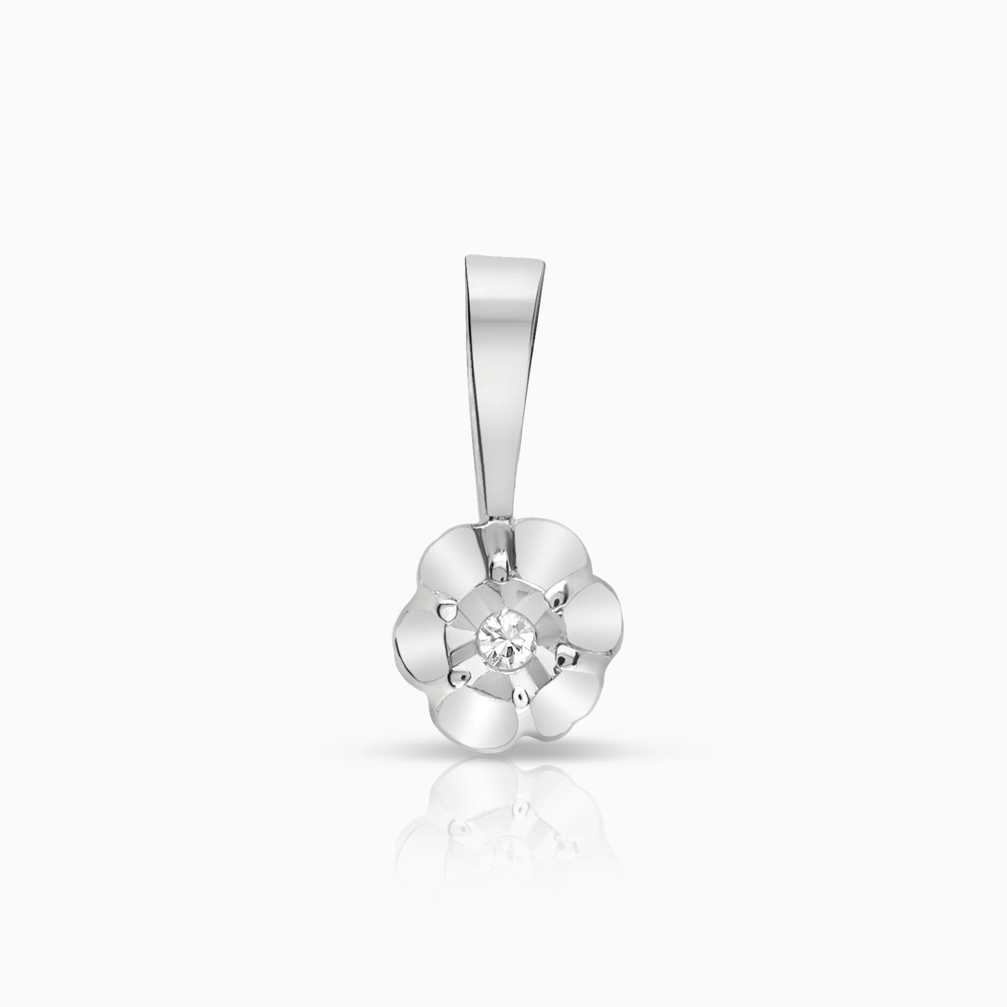 Solitaire pendant 0.01ct 18K white gold