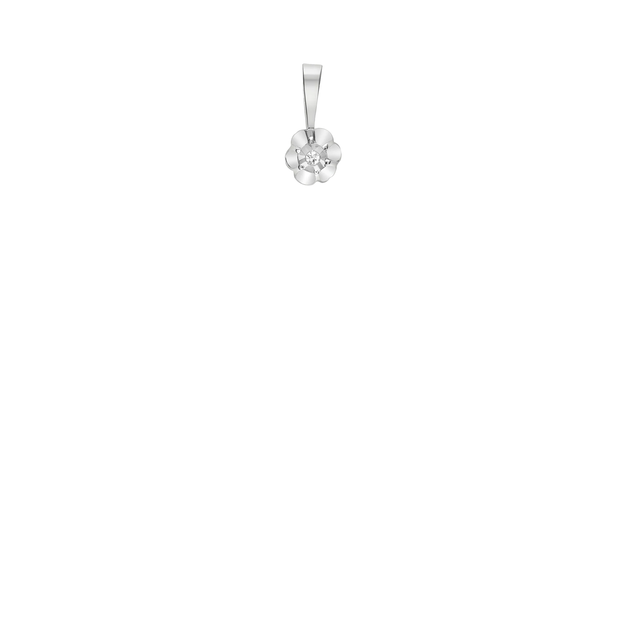 Solitaire pendant 0.01ct 18K white gold - Image 2
