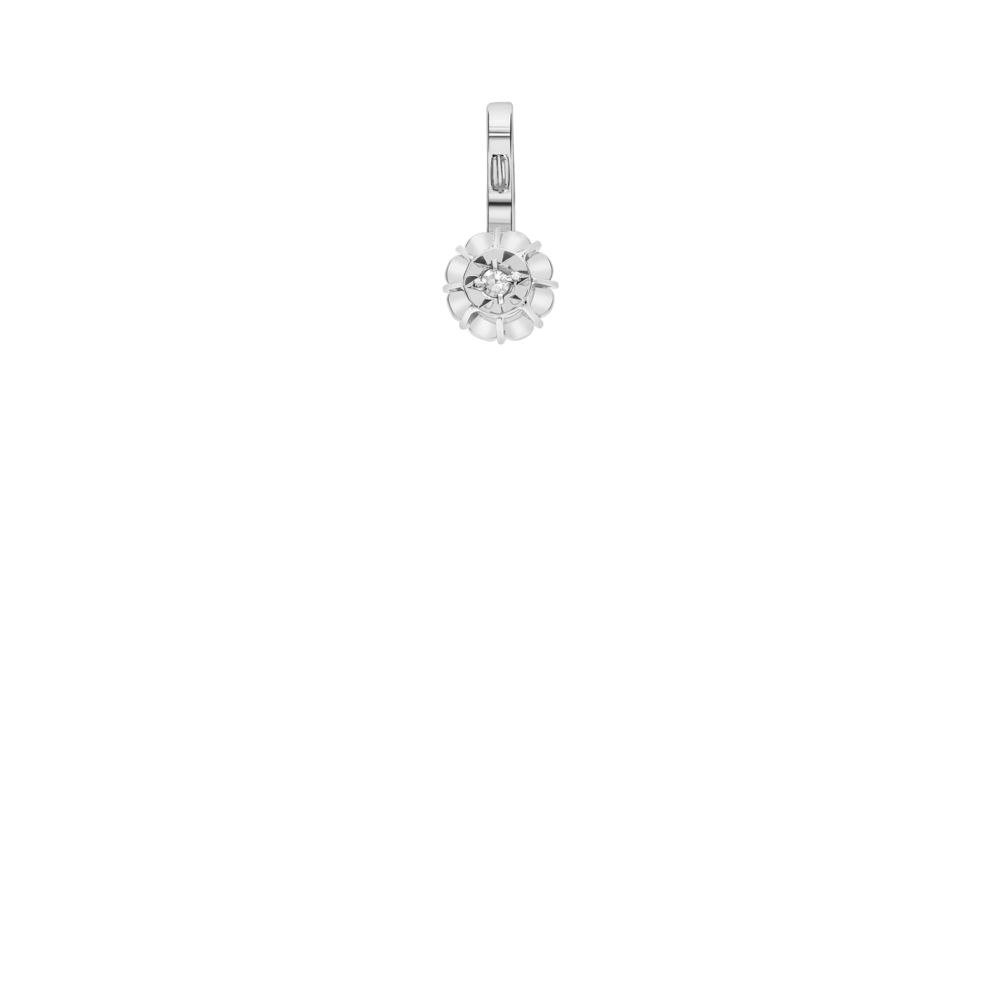 Solitaire pendant 0.01ct 18K white gold - Image 2