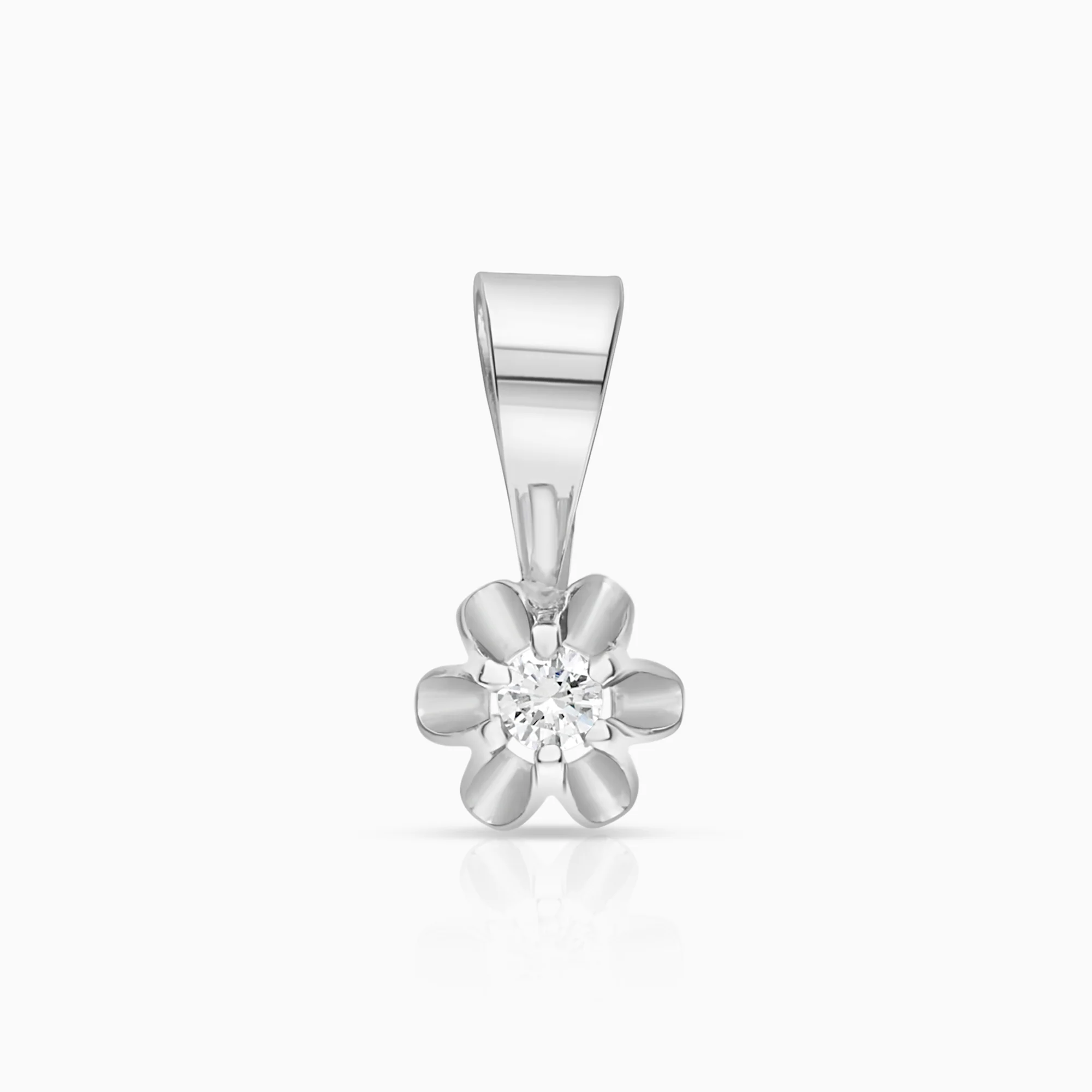 Solitaire Pendant 0.04ct 18K White Gold