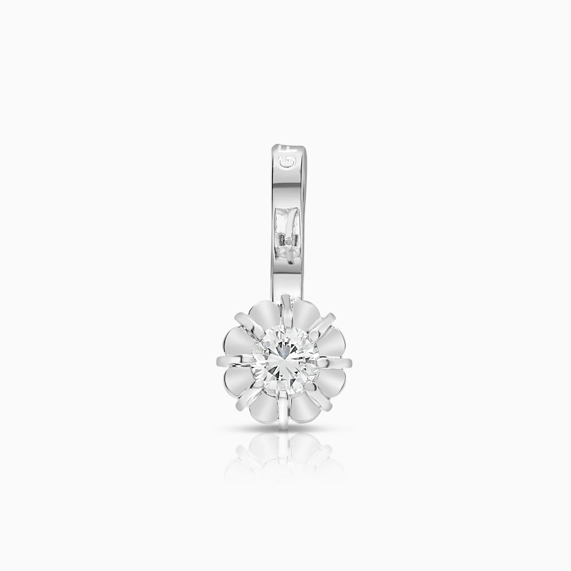 Solitaire Pendant 0.06ct 18K White Gold