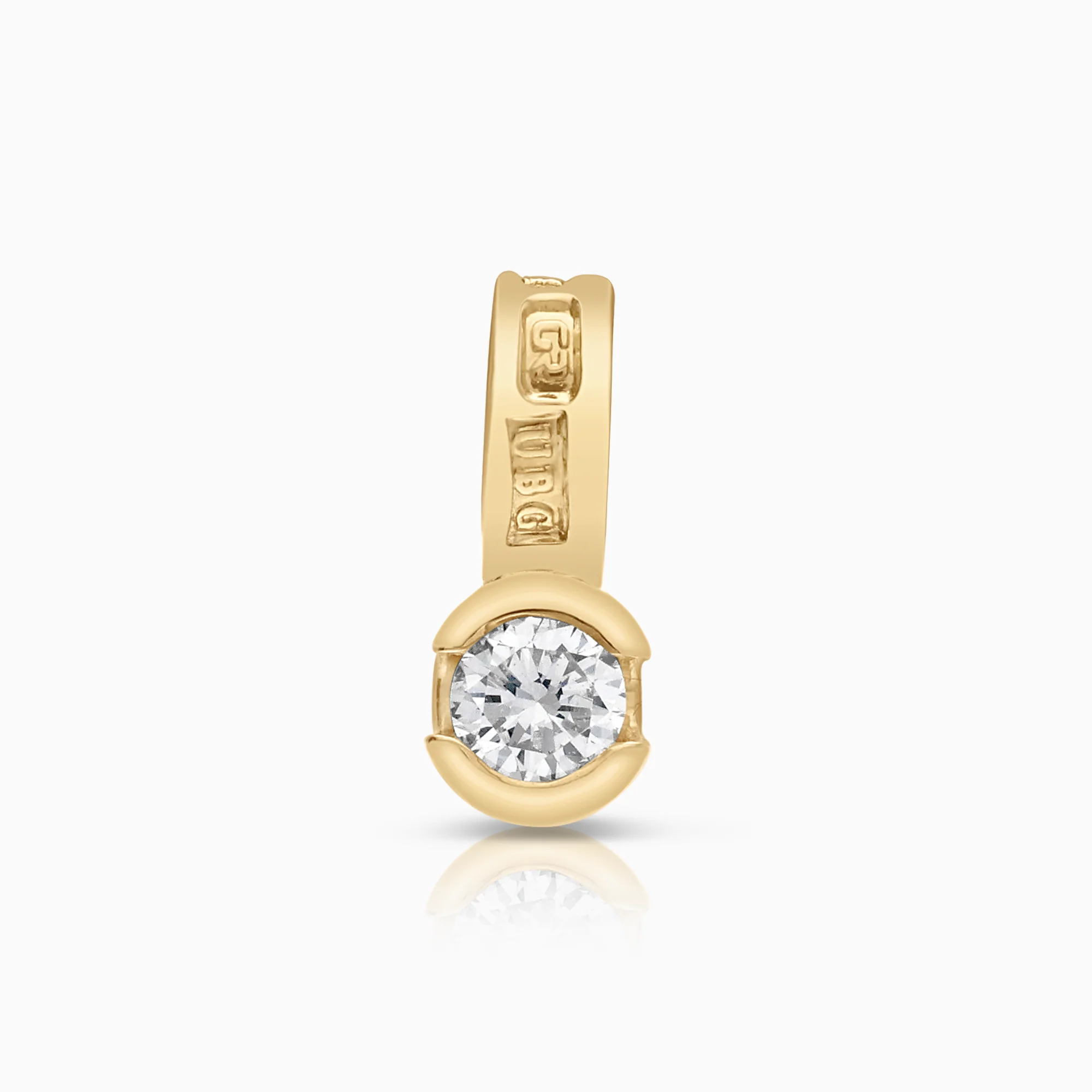 Solitaire pendant 0.08ct 18K gold