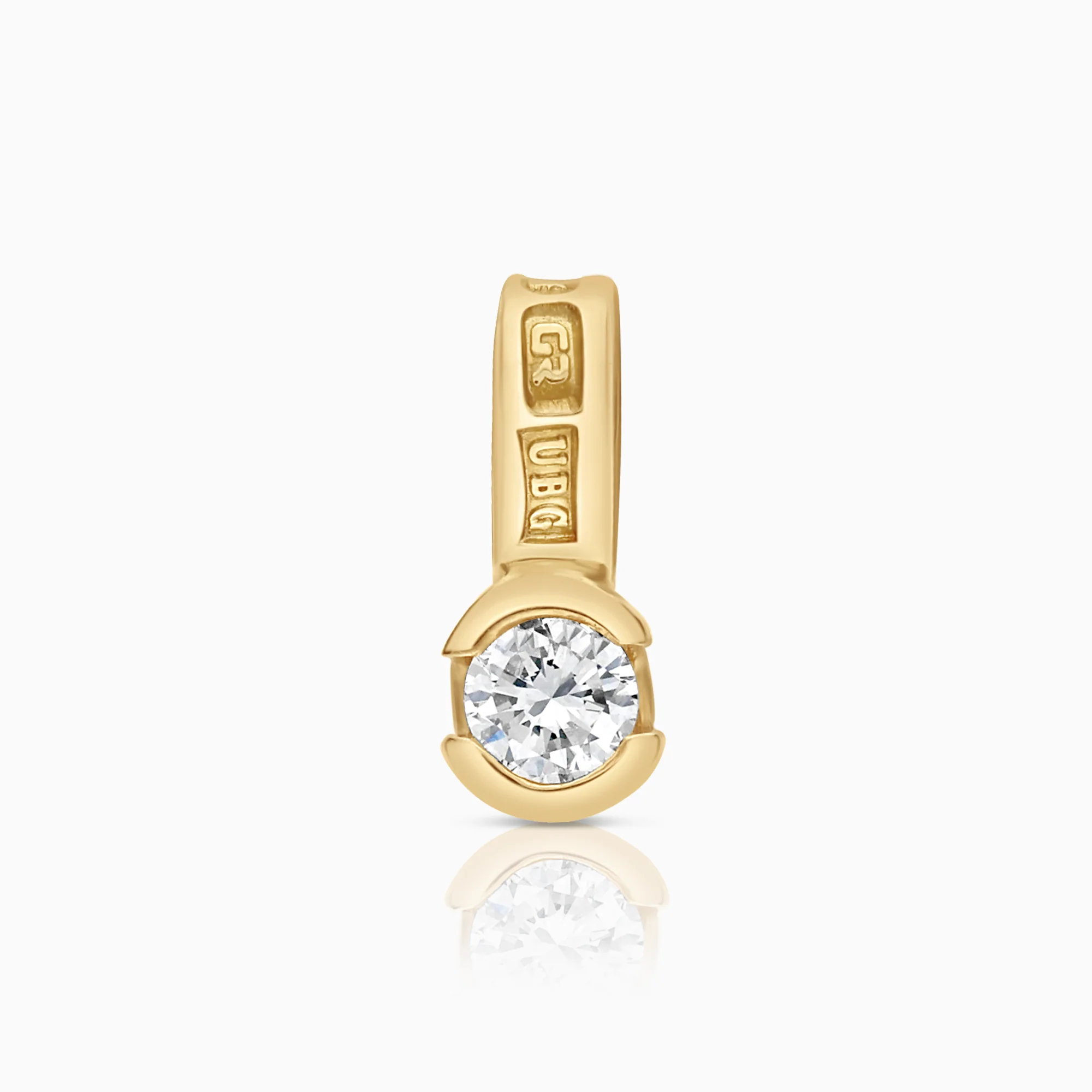 Solitaire pendant 0.08ct 18K gold