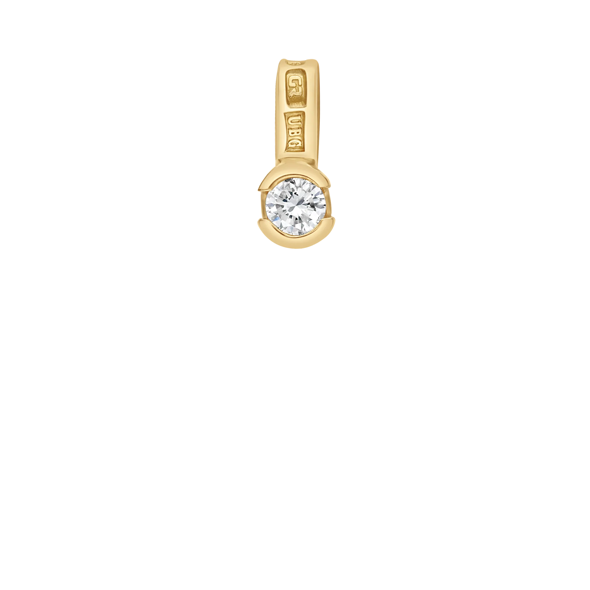 Solitaire pendant 0.08ct 18K gold - Image 2