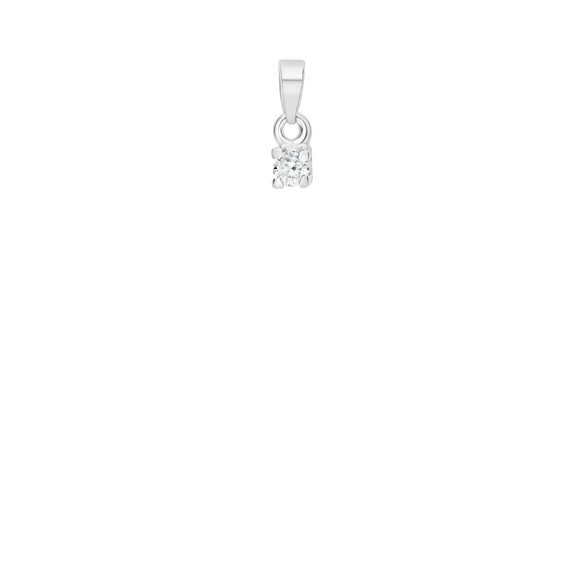Solitaire pendant 0.08ct 18K white gold - Image 2
