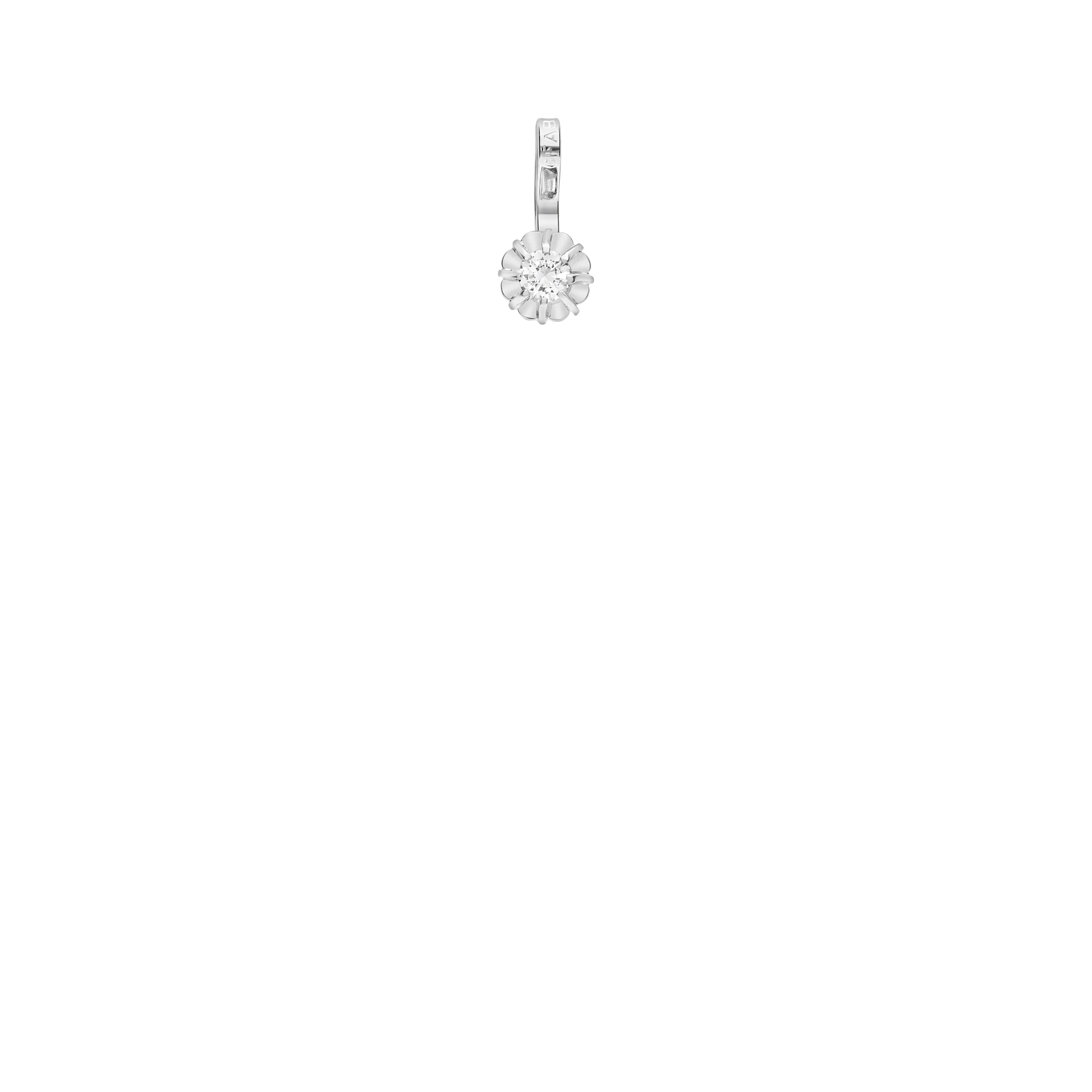 Solitaire pendant 0.08ct 18K white gold - Image 2